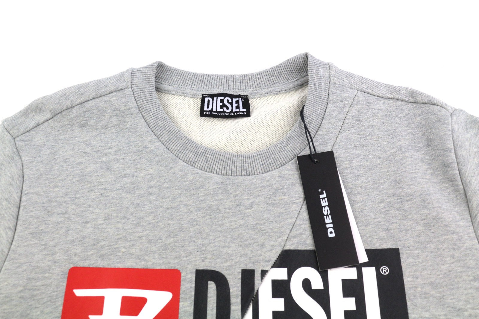 DIESEL S-Girk-Cuty Mens Sweatshirt M Melange Grey Pullover Crew Neck RRP€125