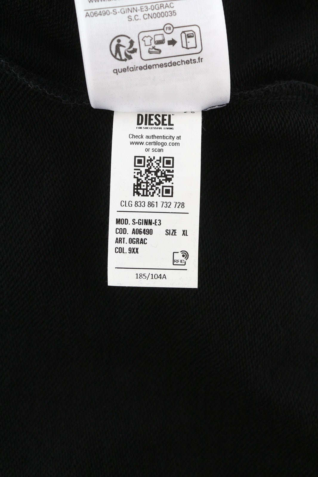 DIESEL S-Ginn-E3 Mens Sweatshirt XL Pullover Crew Neck RRP€150 Long Sleeve