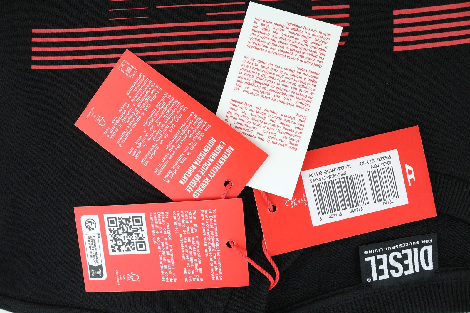 DIESEL S-Ginn-E3 Mens Sweatshirt XL Pullover Crew Neck RRP€150 Long Sleeve