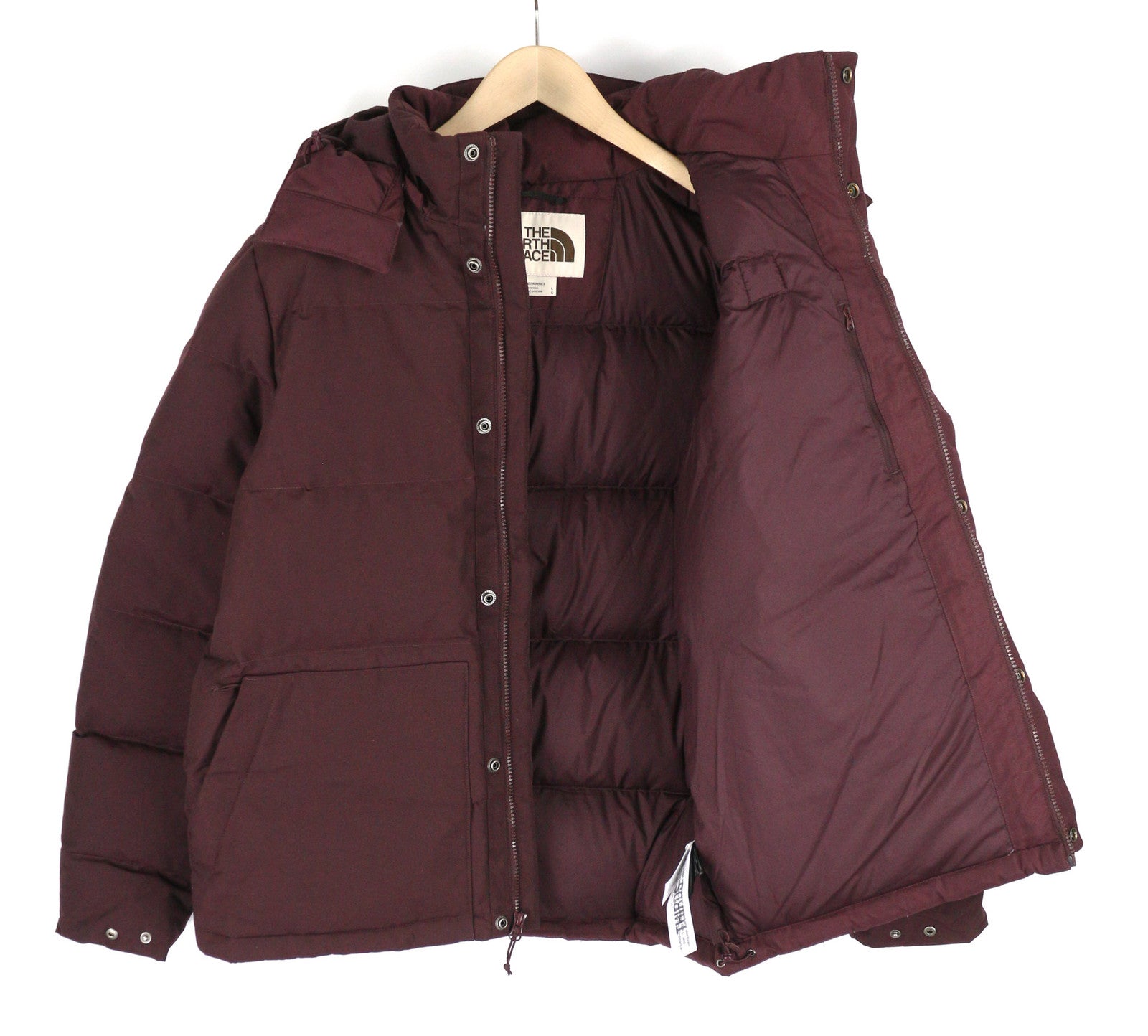 THE NORTH FACE Box Canyon Women Jacket L 550 Down Insulated Quilted Burgundy