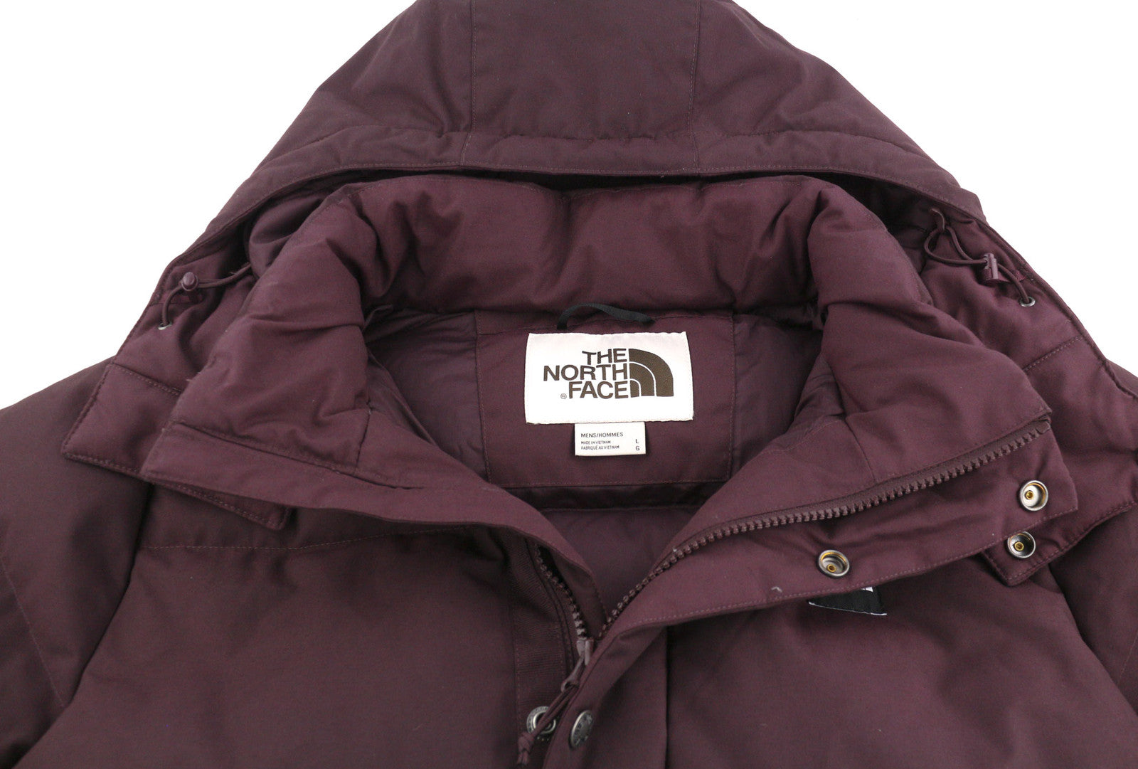 THE NORTH FACE Box Canyon Women Jacket L 550 Down Insulated Quilted Burgundy