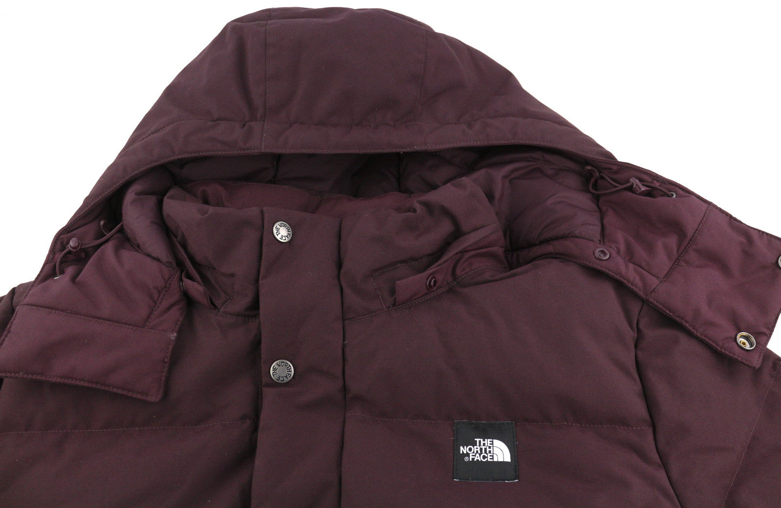 THE NORTH FACE Box Canyon Women Jacket L 550 Down Insulated Quilted Burgundy