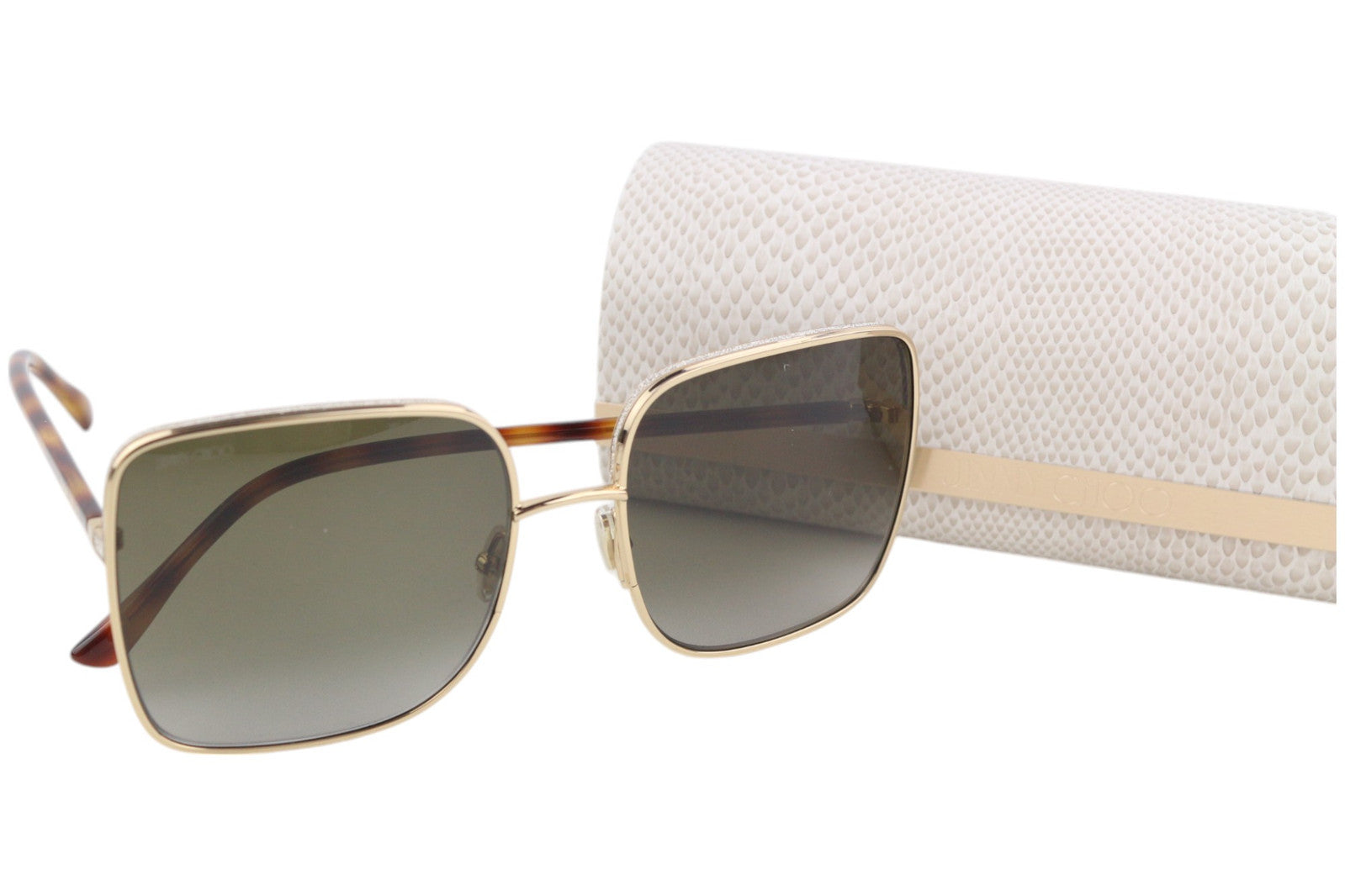 JIMMY CHOO Aliana/S Women Sunglasses ONE SIZE Tinted Shiny Gold Tone RRP€349