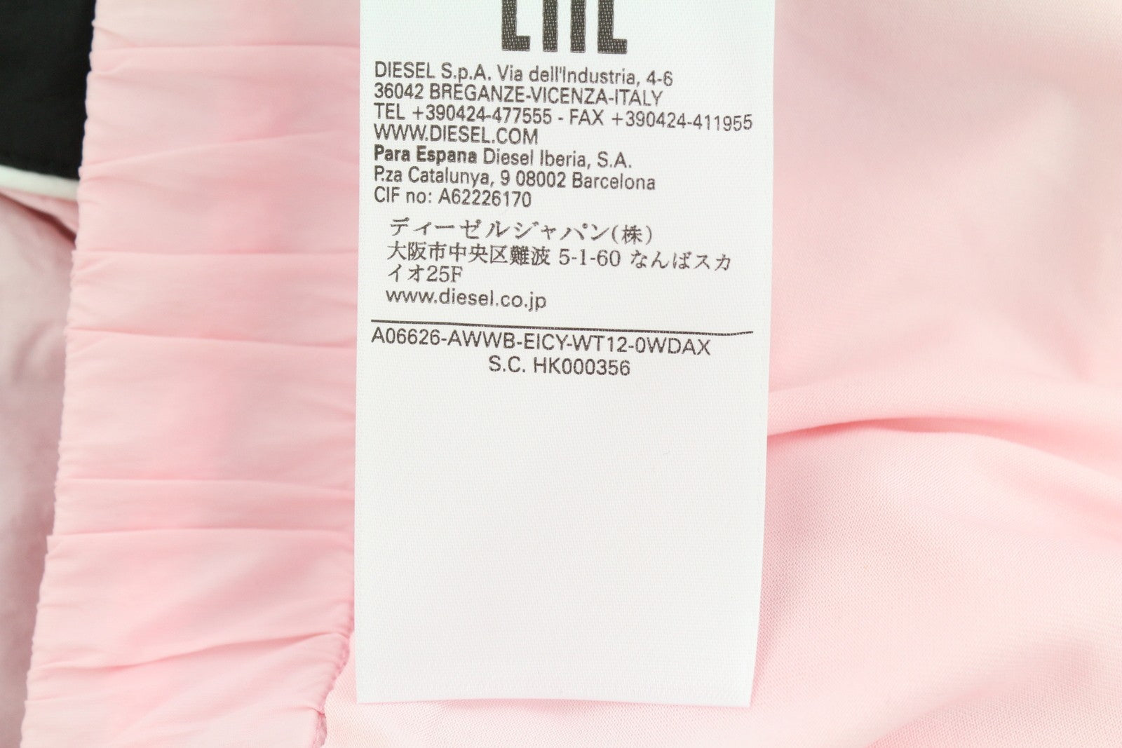 DIESEL Awwb-Eicy-Wt 12 Women Shorts L Pink Elastic Waist Lined Logo RRP€90 Black