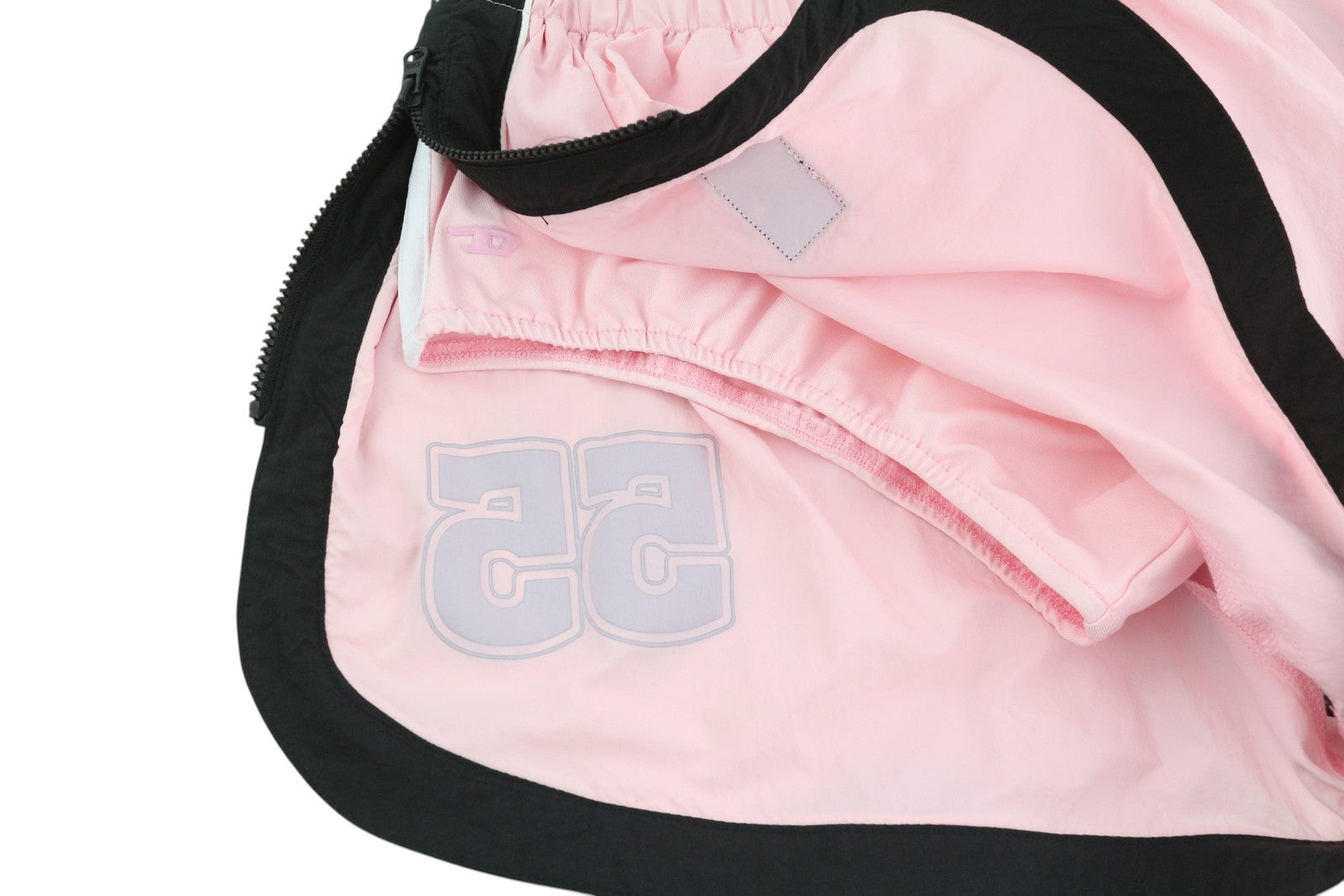 DIESEL Awwb-Eicy-Wt 12 Women Shorts 2XS Pink Elastic Waist Lined Logo RRP€90