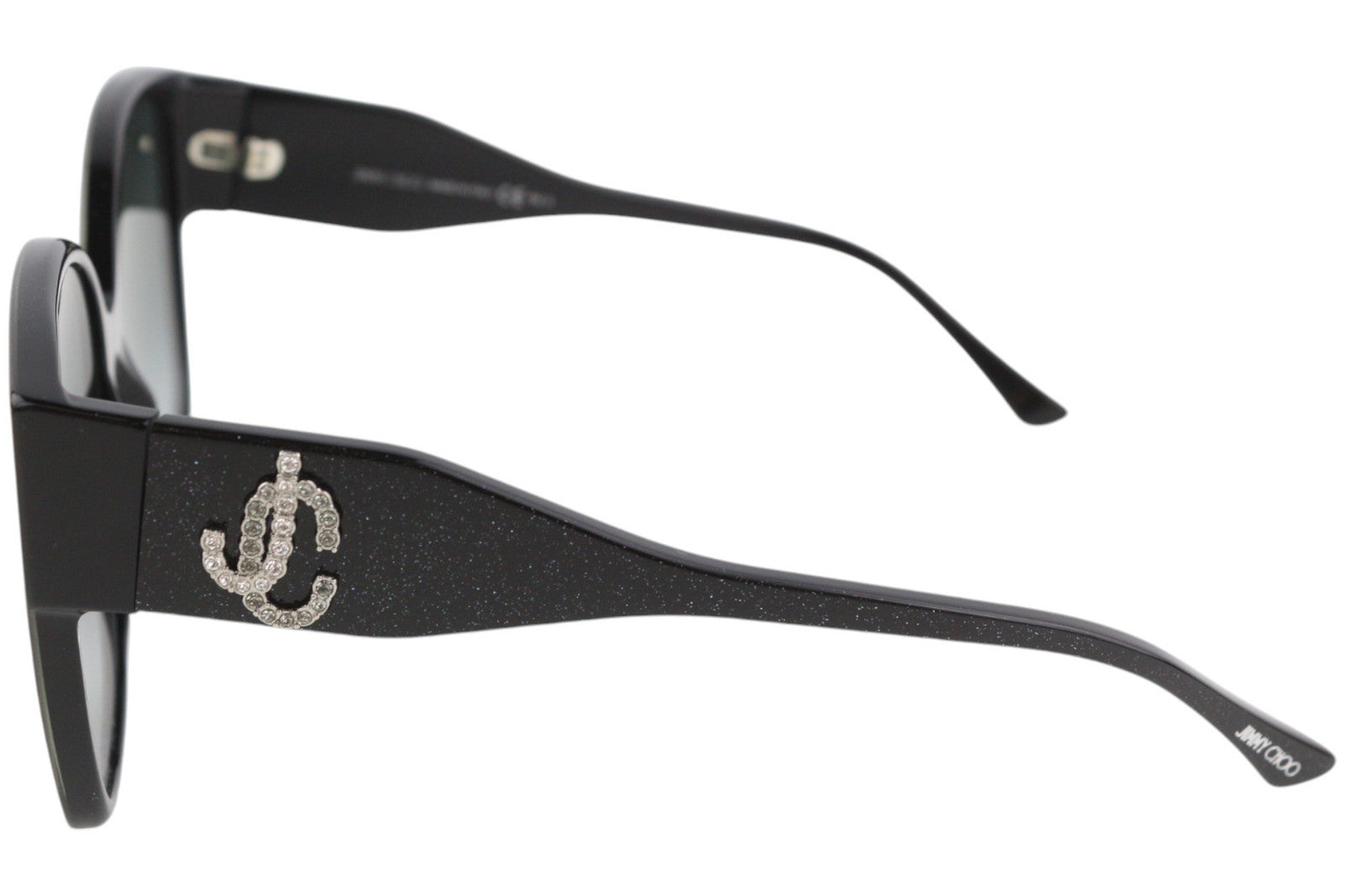 JIMMY CHOO Noemi/S Women Sunglasses RRP€399 Silver Glitter Swarovski Crystals