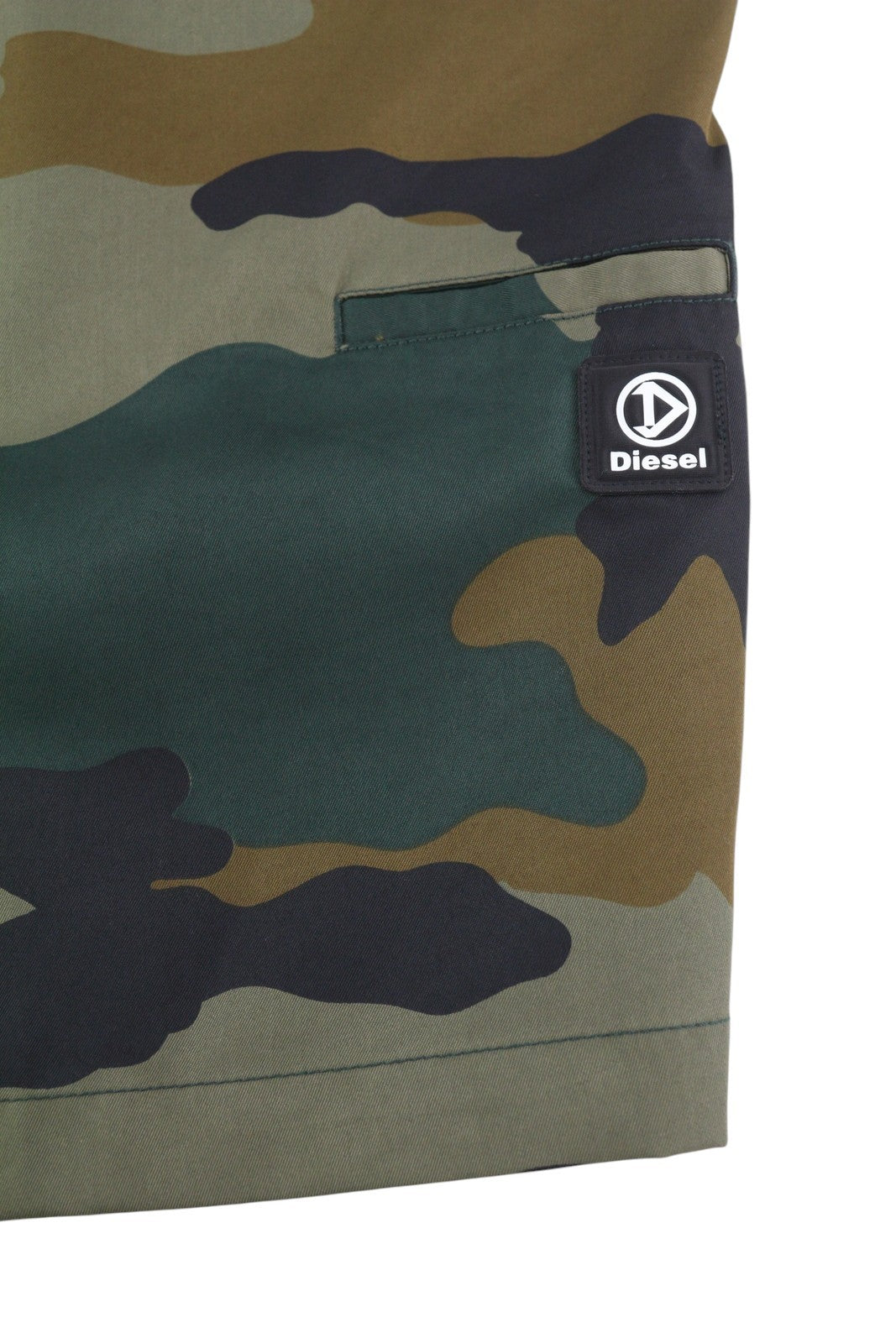 DIESEL P-Berti-C Men Shorts W31 Camouflage Zip Fly Multi Pockets Logo RRP€150