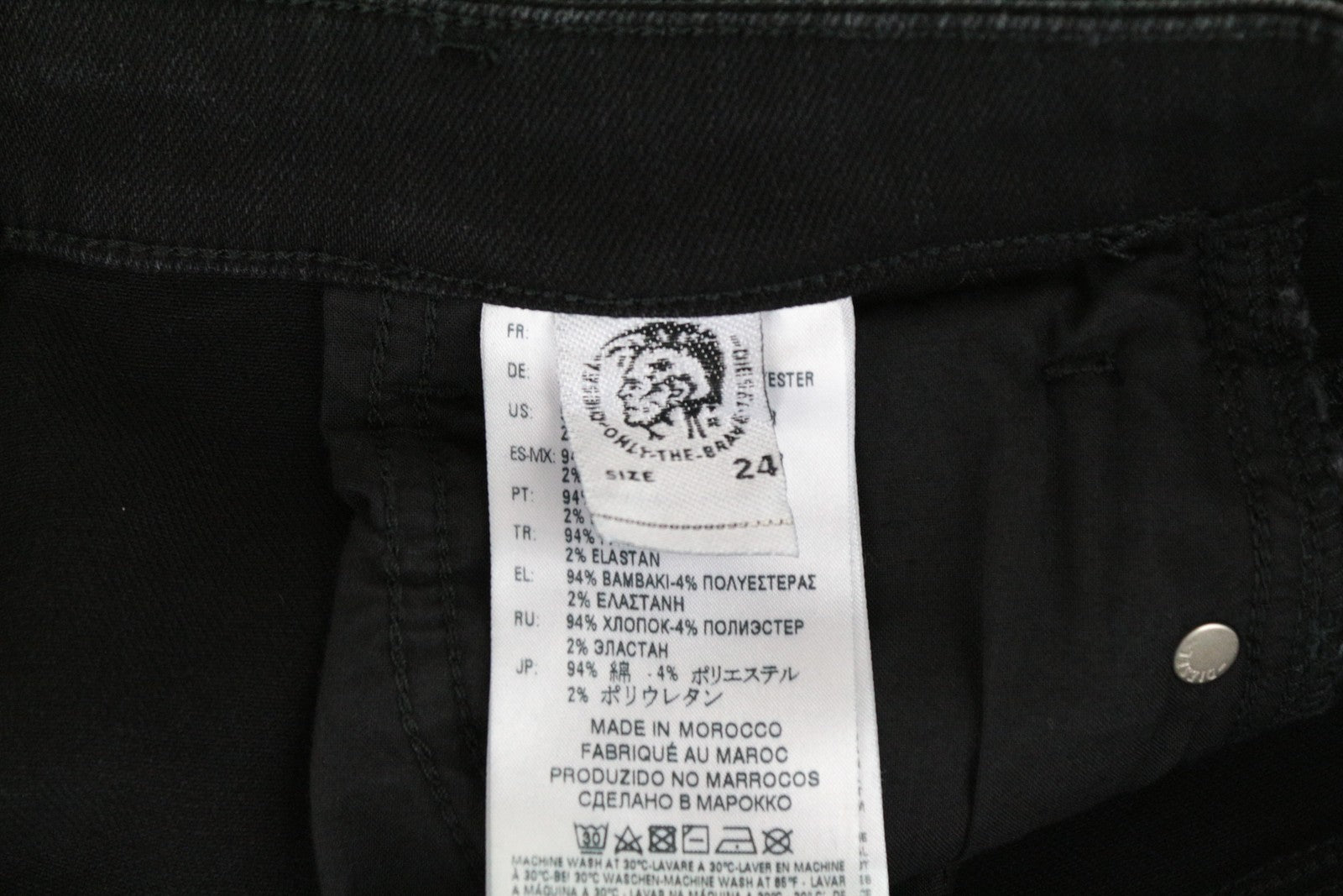 DIESEL Babhila-High 084ZN W24 L30 Women Stretch Black Cotton Slim Skinny Jeans