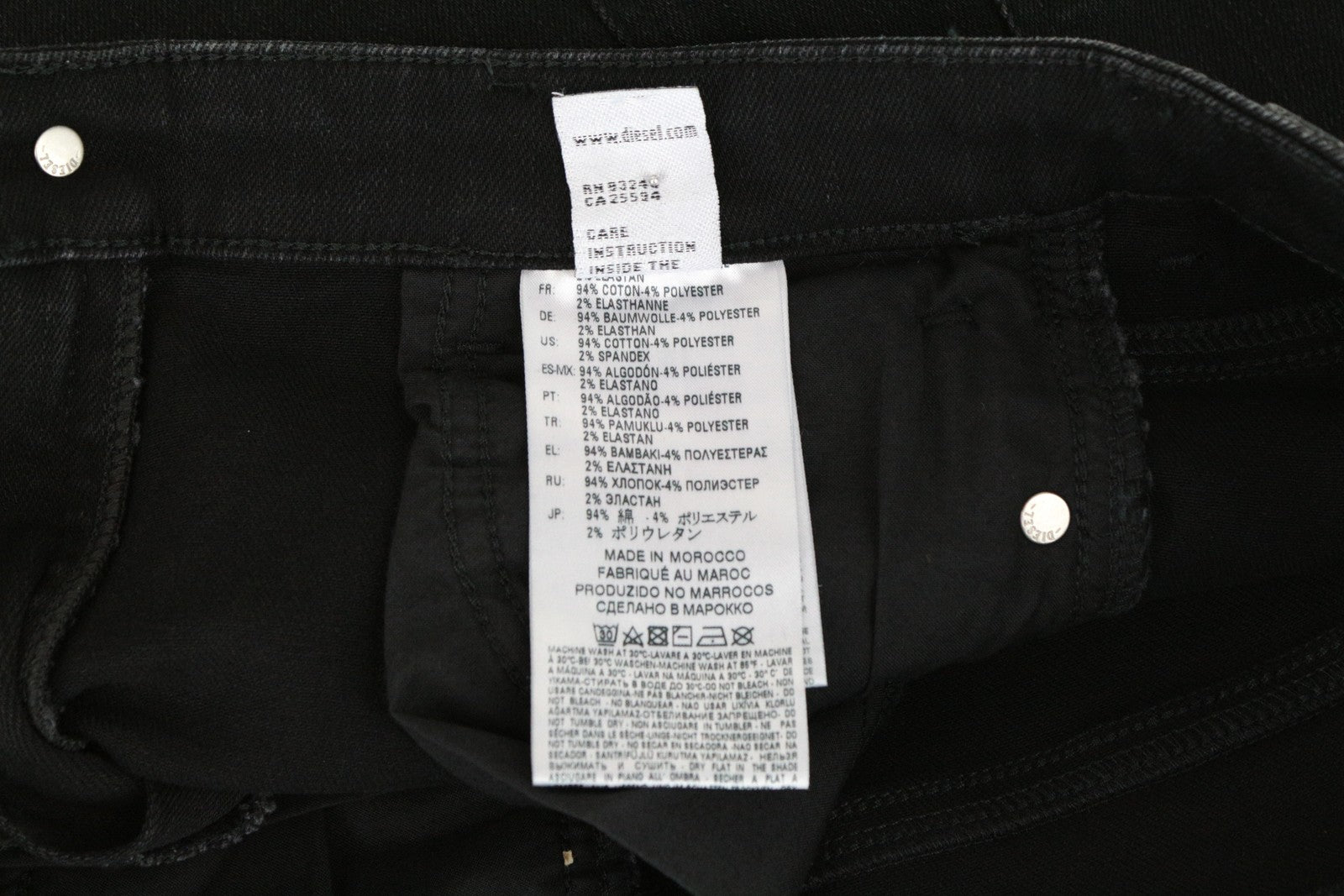 DIESEL Babhila-High 084ZN W24 L30 Women Stretch Black Cotton Slim Skinny Jeans