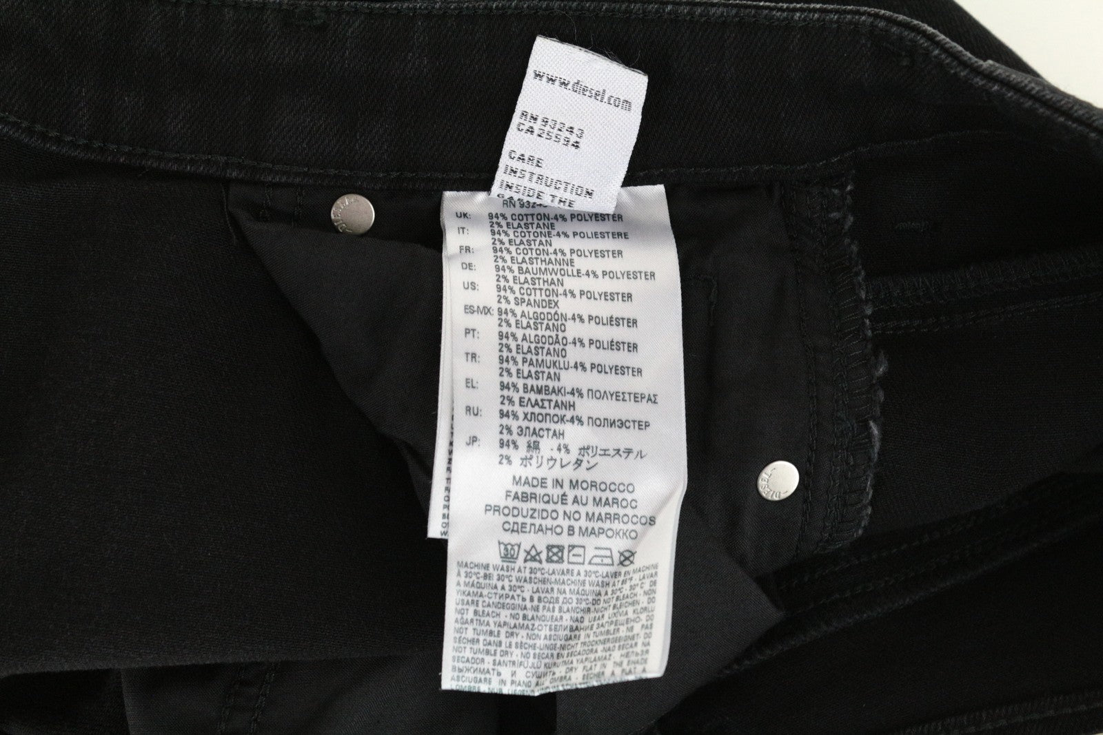 DIESEL Babhila-High 084ZN W26 L30 Women's Slim Stretch Black Skinny Cotton Jeans