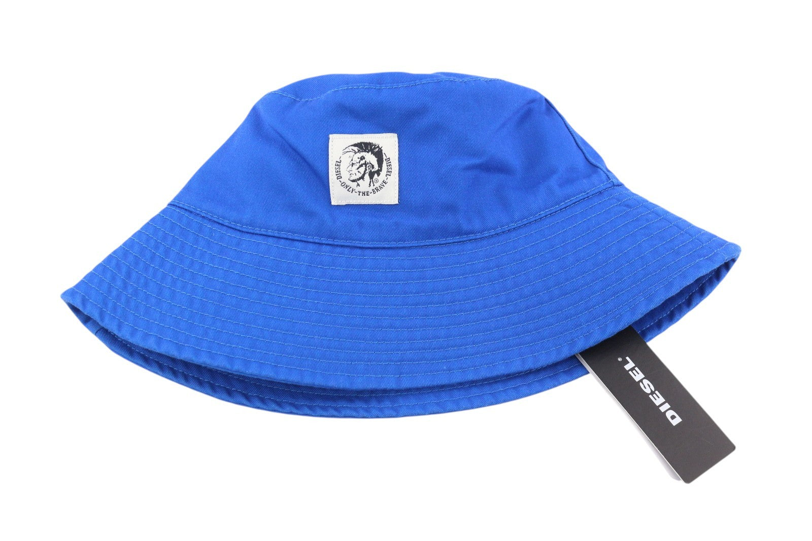 DIESEL D-Indig Men Hat OS Blue Bucket All Seasons Casual Patch RRP100