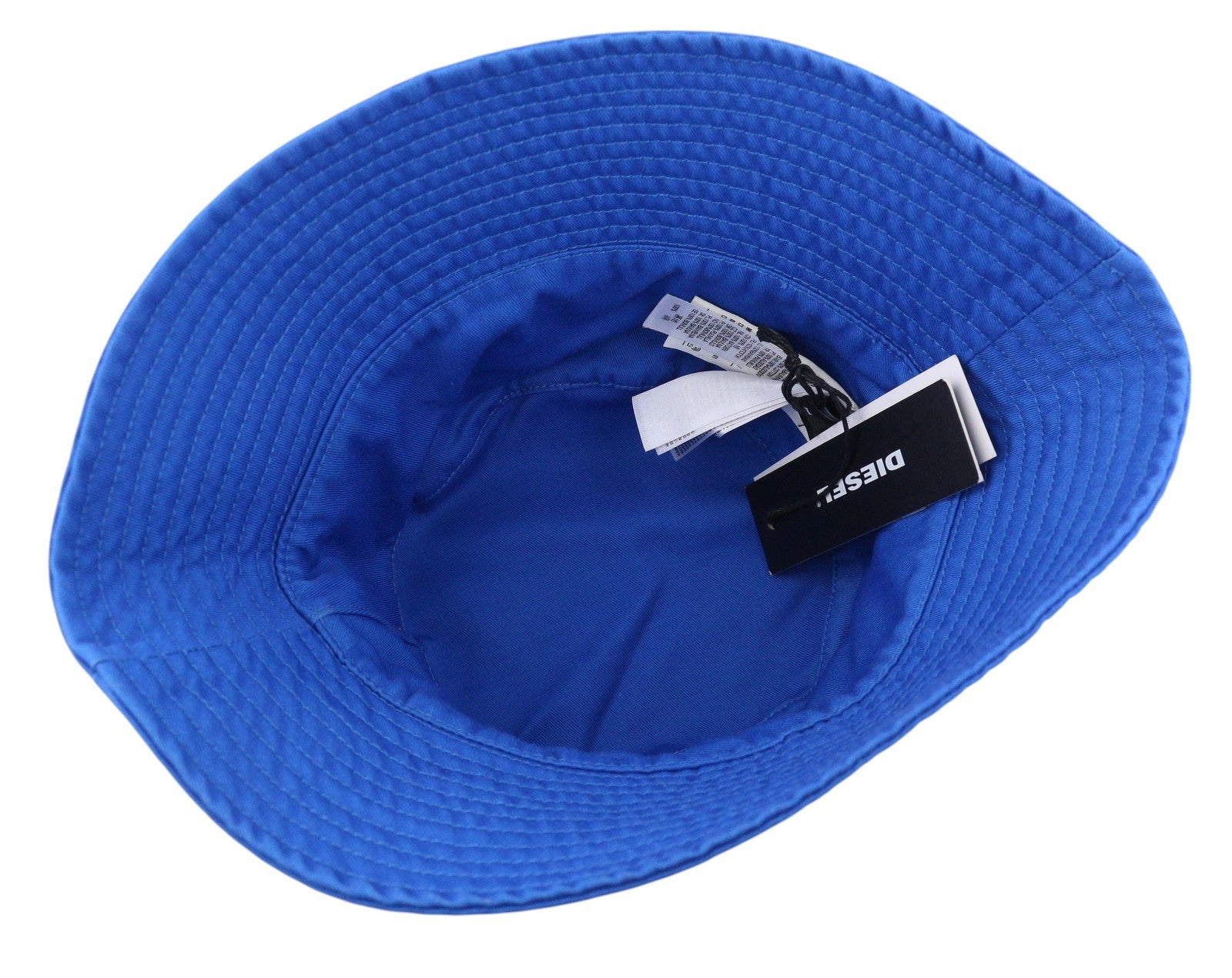 DIESEL D-Indig Men Hat OS Blue Bucket All Seasons Casual Patch RRP100