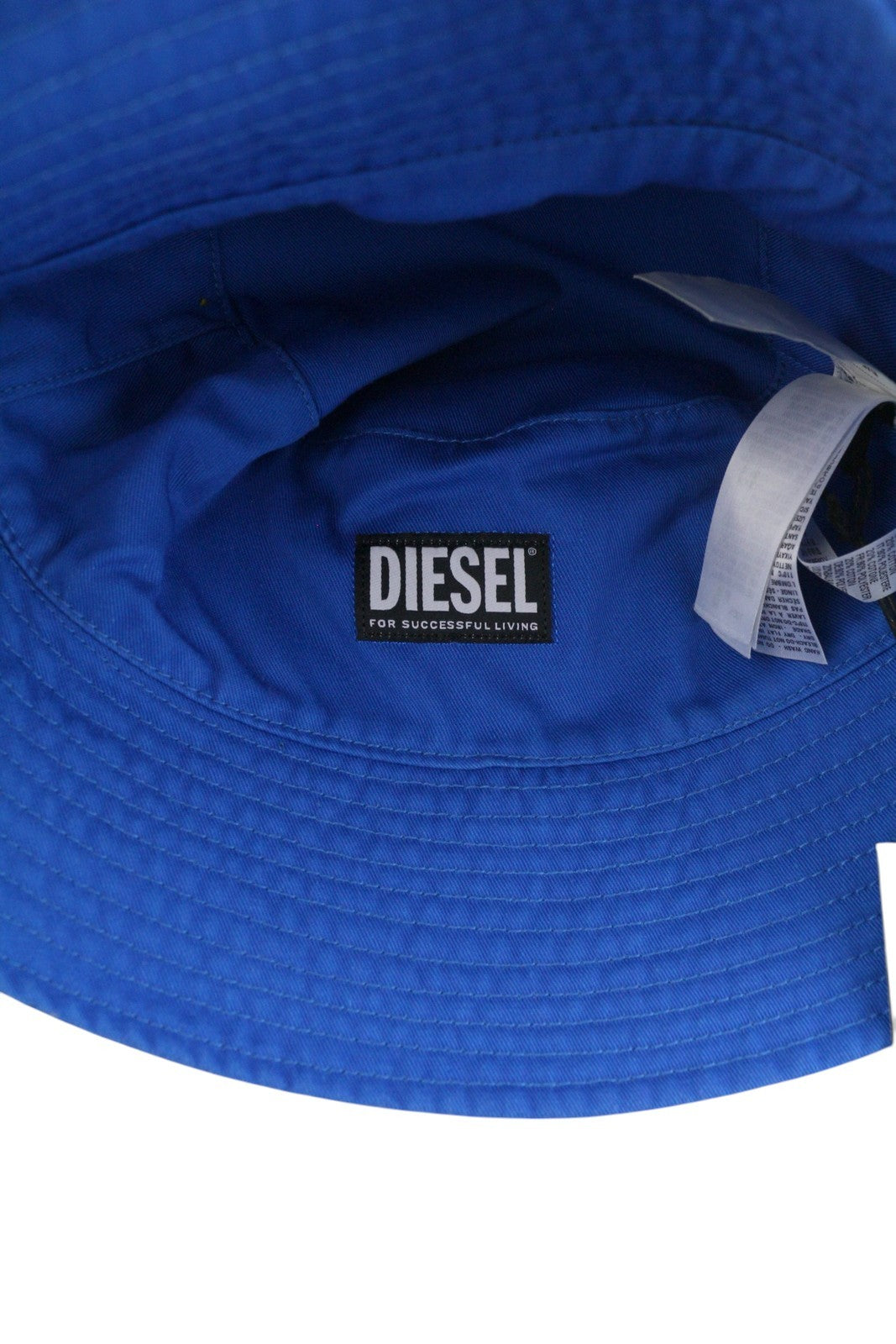 DIESEL D-Indig Men Hat OS Blue Bucket All Seasons Casual Patch RRP100