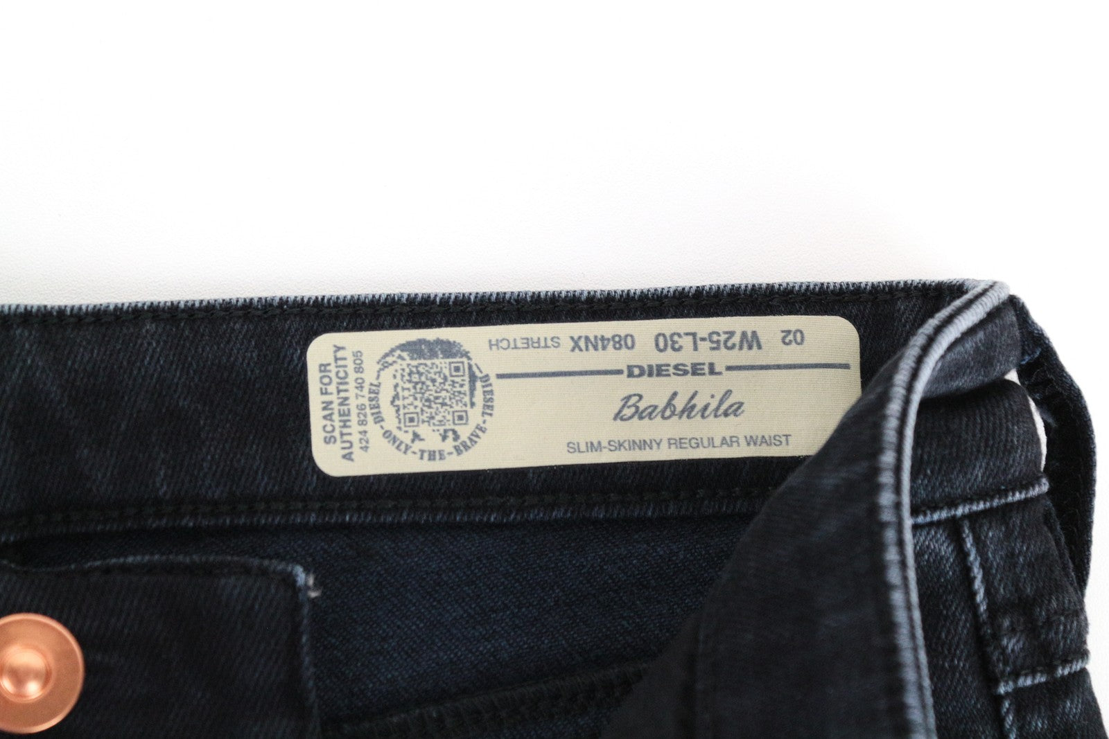 DIESEL Babhila 084NX W25 L30 Women's Blue Cotton Stretch Jeans Slim Skinny Fit