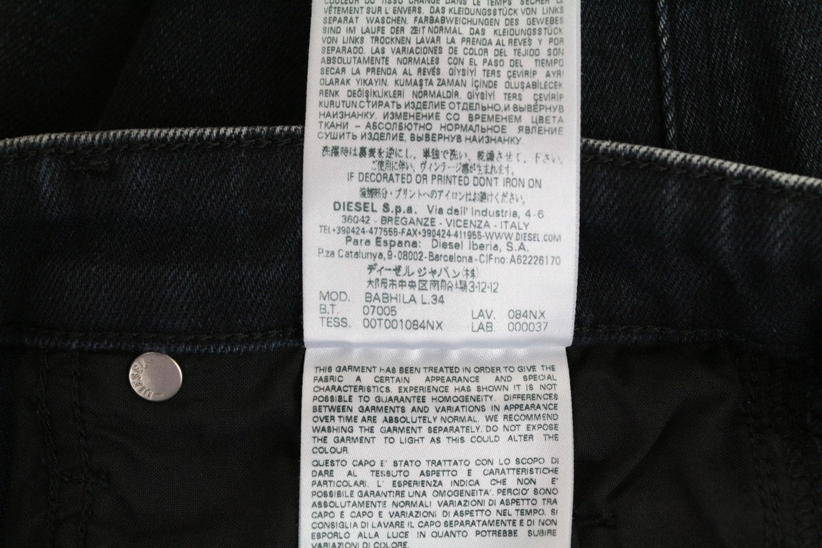 DIESEL Babhila 084NX W26 L34 Women's Blue Cropped Jeans Slim Skinny Cotton Fit