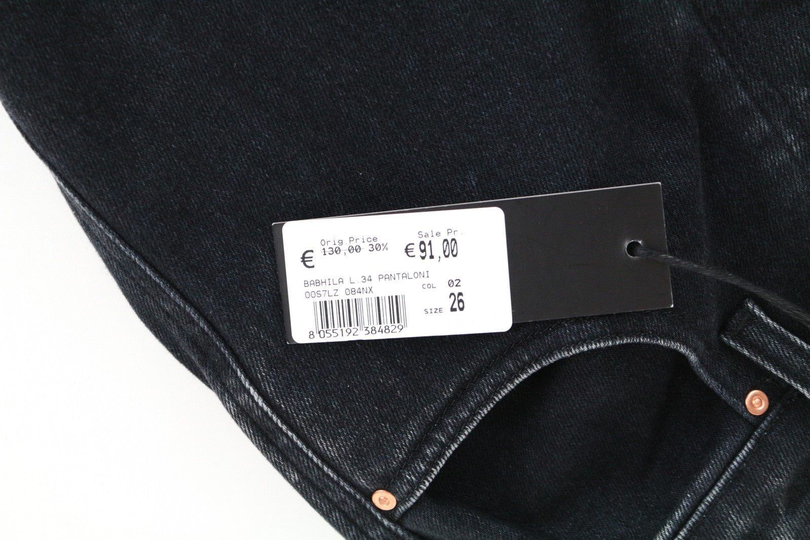 DIESEL Babhila 084NX W26 L34 Women's Blue Cropped Jeans Slim Skinny Cotton Fit