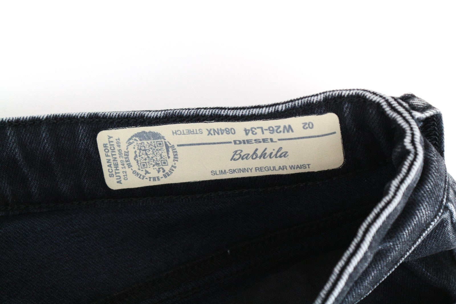 DIESEL Babhila 084NX W26 L34 Women's Blue Cropped Jeans Slim Skinny Cotton Fit