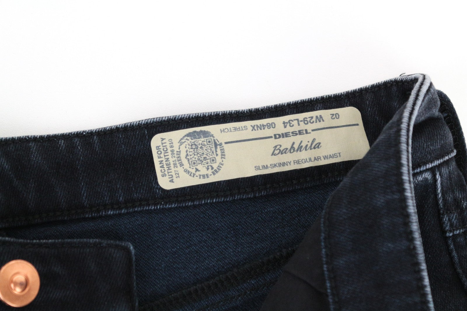 DIESEL Babhila 084NX W29 L34 Women's Stretch Slim Skinny Fit Jeans Dark Blue