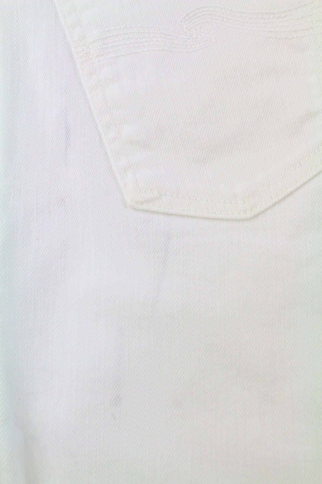 NUDIE JEANS Lean Dean Men Shorts W28 Denim White Zipper Cotton Turn-Up Pockets