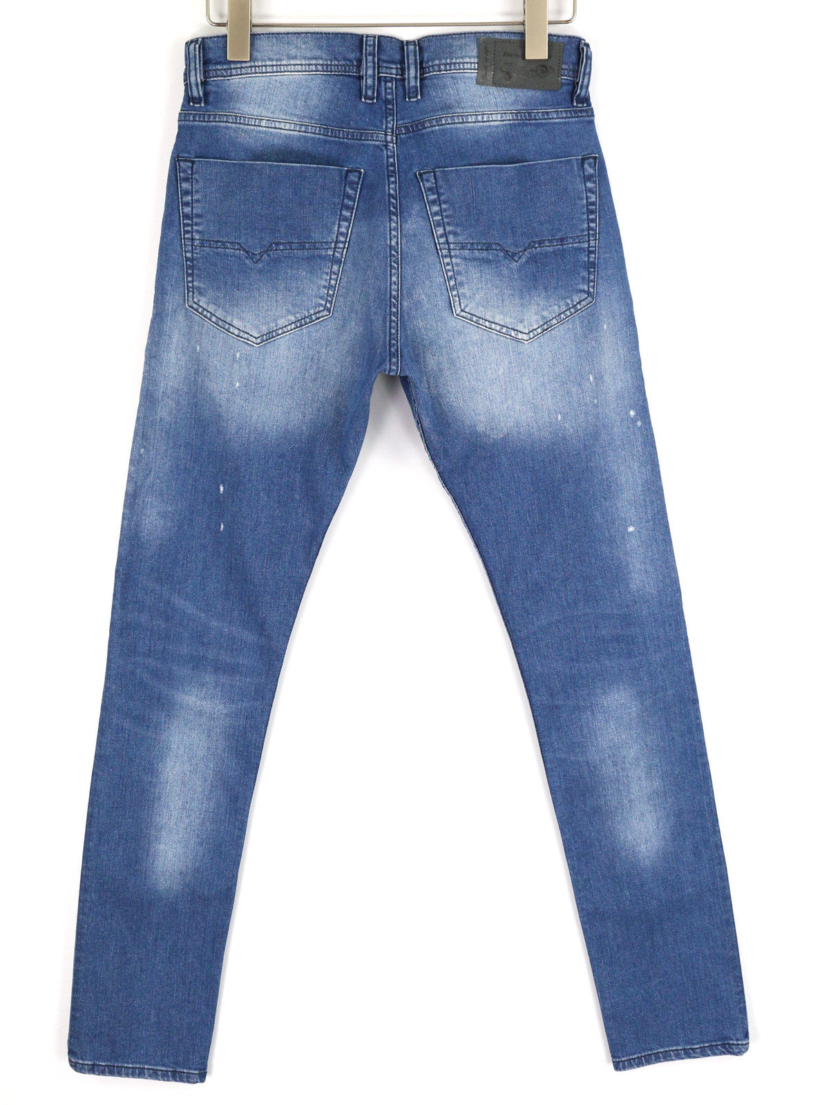 DIESEL Tepphar RC48S Men Jeans W30/L32 Slim Carrot Stretch Distress Washed Blue