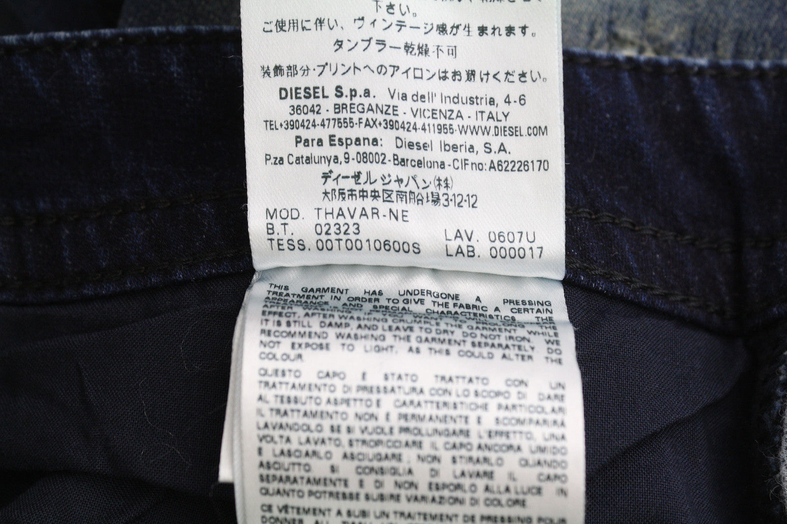 DIESEL Thavar-Ne 0607U Men Jeans W28 Jogg Sweat Ripped Distress Blue RRP200