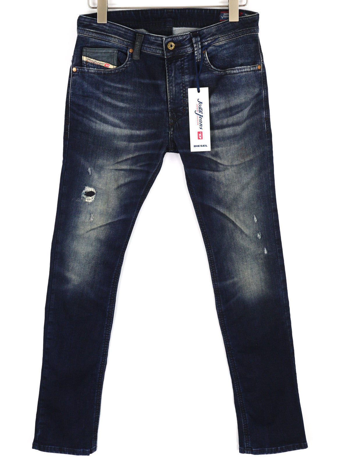 DIESEL Thavar-Ne 0607U Men Jeans W28 Jogg Sweat Ripped Distress Blue RRP200