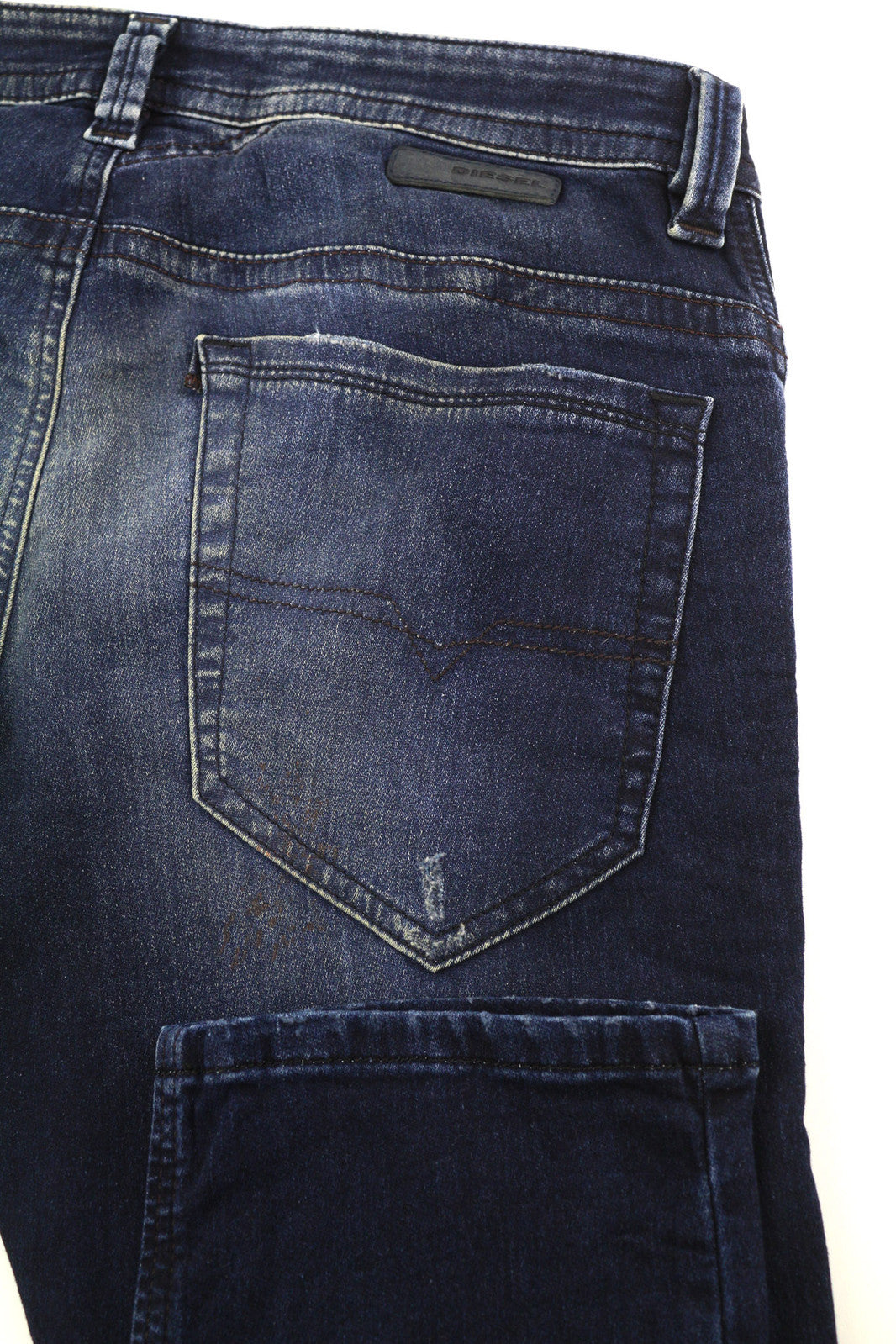 DIESEL Thavar-Ne 0607U Men Jeans W28 Jogg Sweat Ripped Distress Blue RRP200