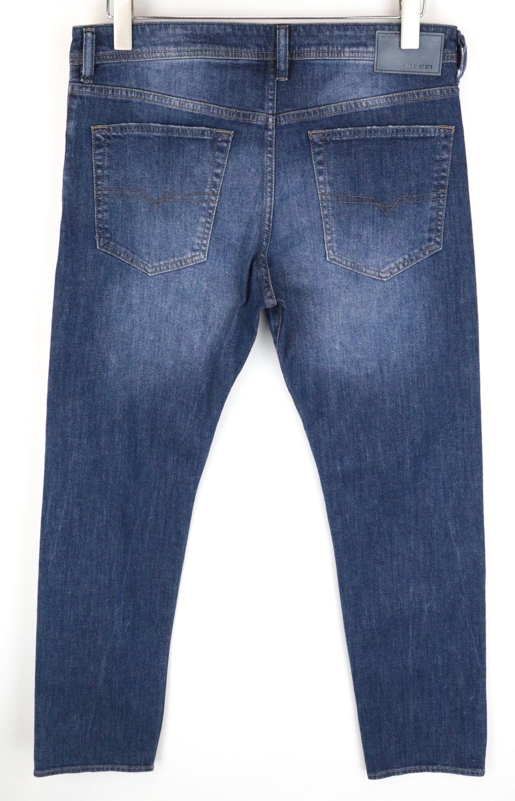 DIESEL Buster RCN01 W32 L30 Men's Ripped Cotton Blue Slim Tapered Fit Jeans