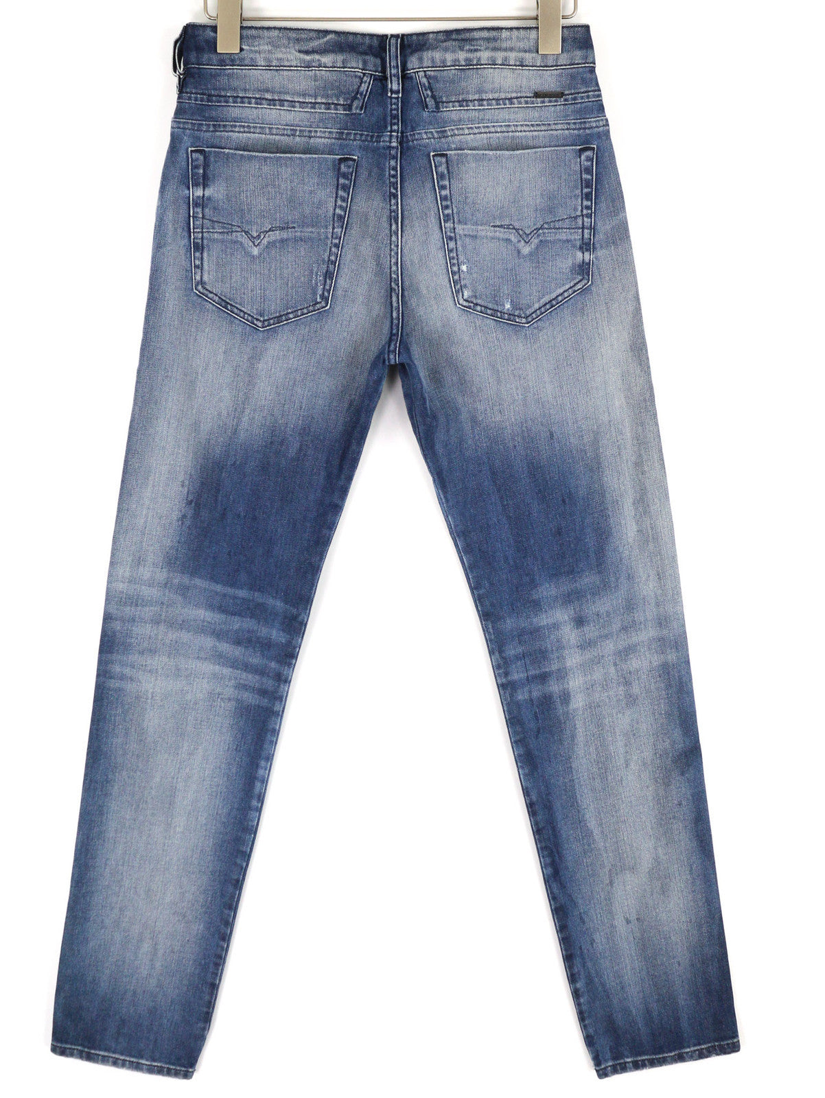 DIESEL D-Bazer 084DD Men Jeans W29/L34 Tapered Stretch Ripped Washed Denim Logo