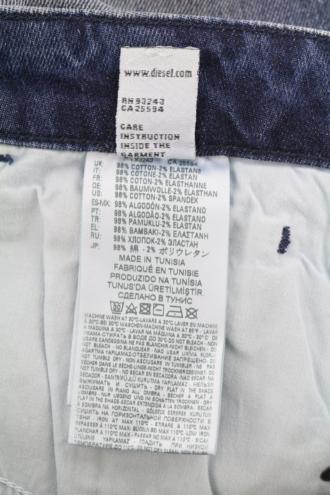 DIESEL D-Bazer 084DD Men Jeans W29/L34 Tapered Stretch Ripped Washed Denim Blue