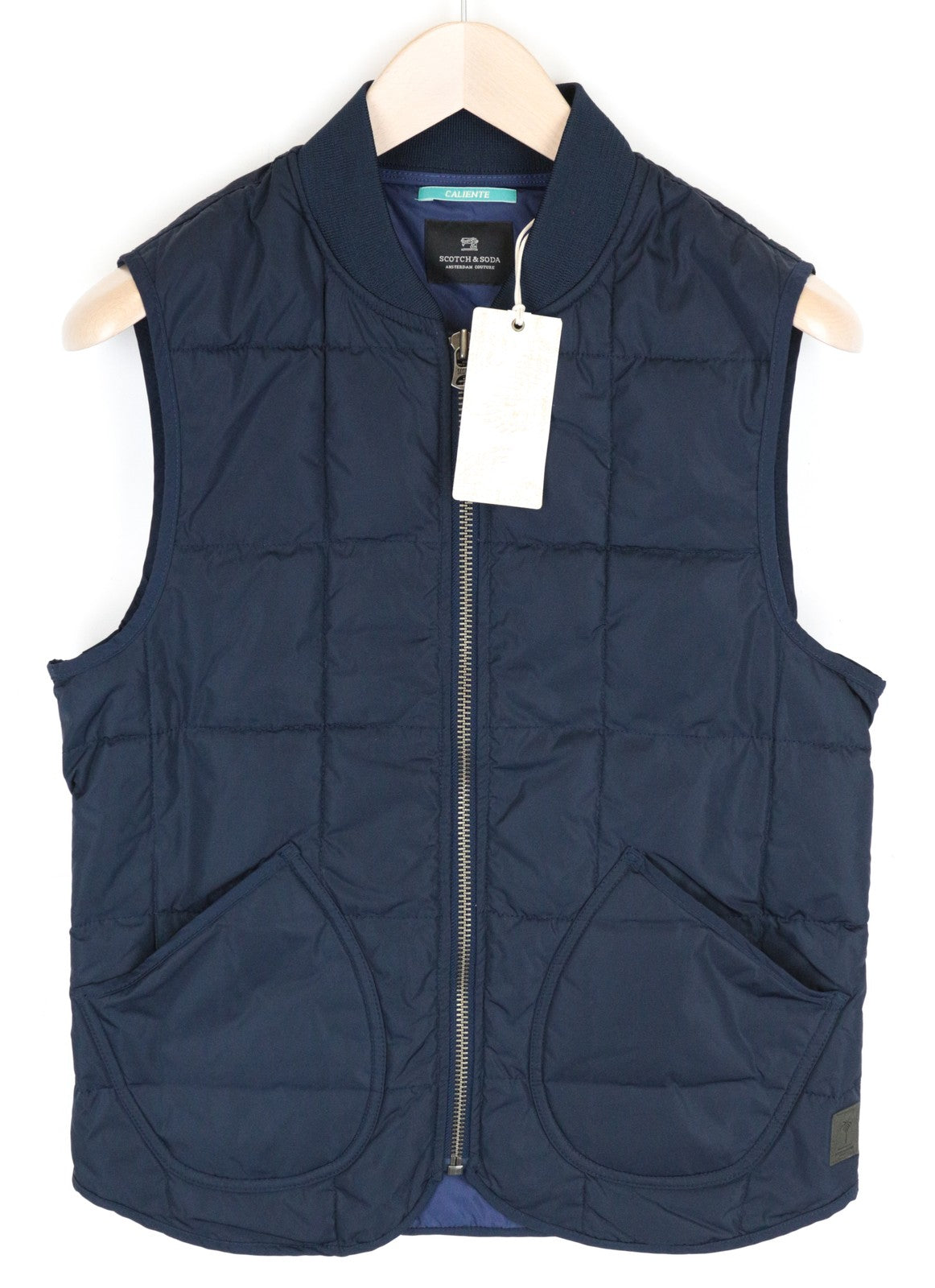 SCOTCH & SODA Ams Couture Men's Waistcoat S Blue Padded Lined Sleeveless Gilet
