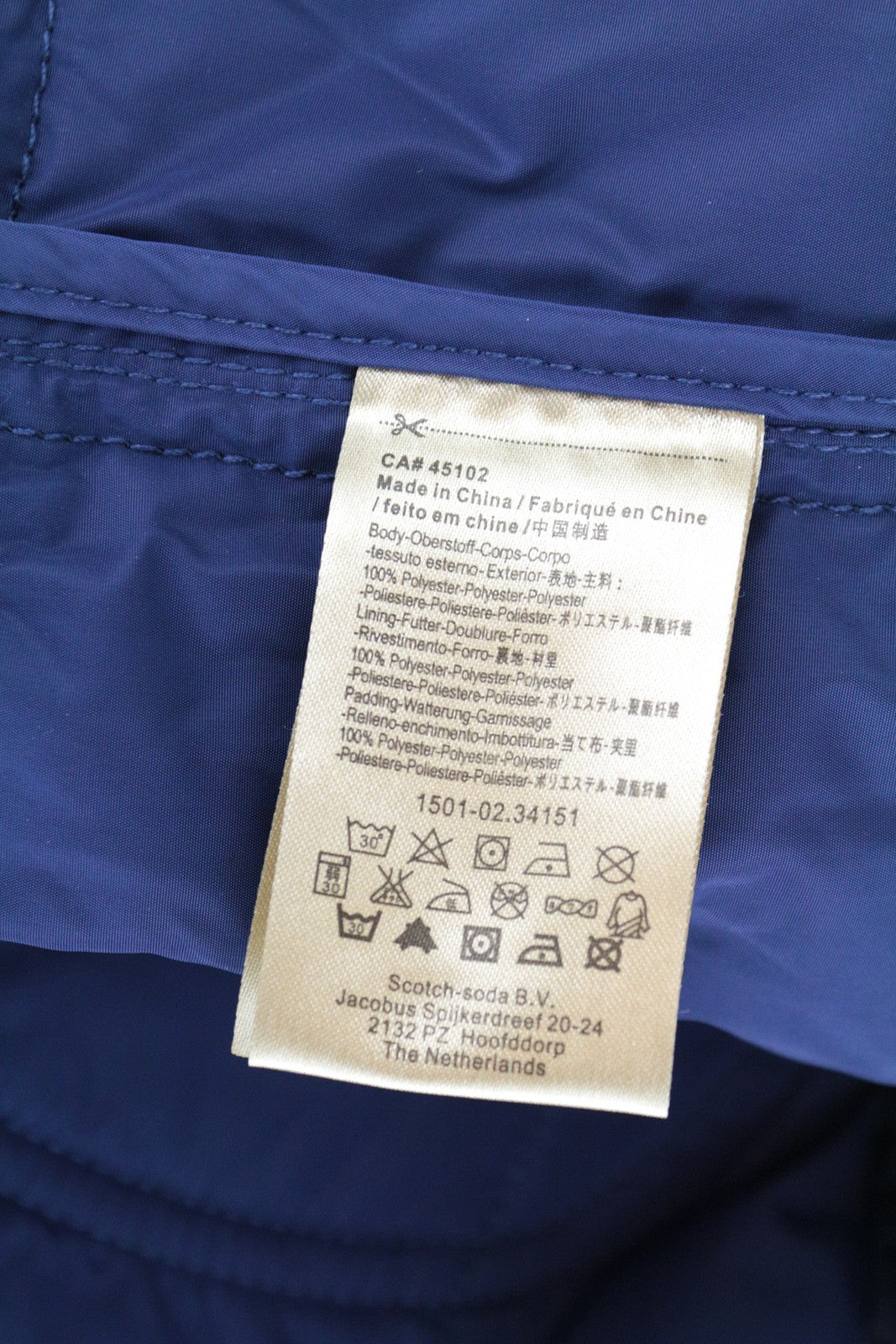 SCOTCH & SODA Ams Couture Men's Waistcoat S Blue Padded Lined Sleeveless Gilet