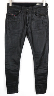 DIESEL Sleenker-X-SP1 0091F W28 L30 Men's Skinny Blue Coated Jeans RRP€300