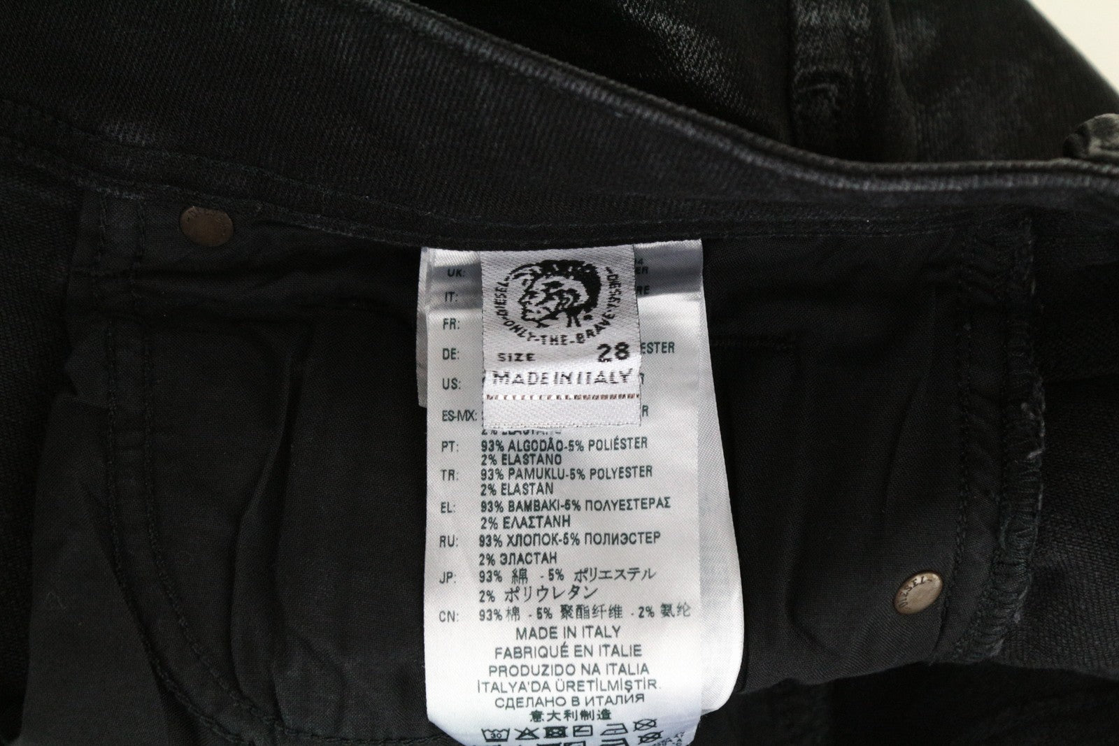 DIESEL Sleenker-X-SP1 0091F W28 L30 Men's Skinny Blue Coated Jeans RRP€300