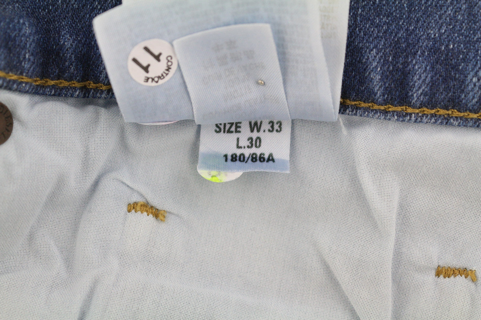 DIESEL D-Mihtry 009NF Men Jeans W33/L30 Straight Stretch Buttoned Washed Denim