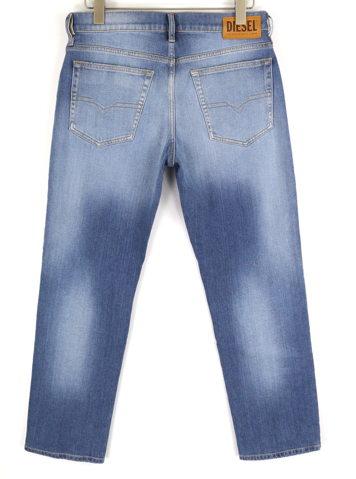 DIESEL D-Mihtry 009NF Men Jeans W31/L30 Straight Stretch Buttoned Washed Denim