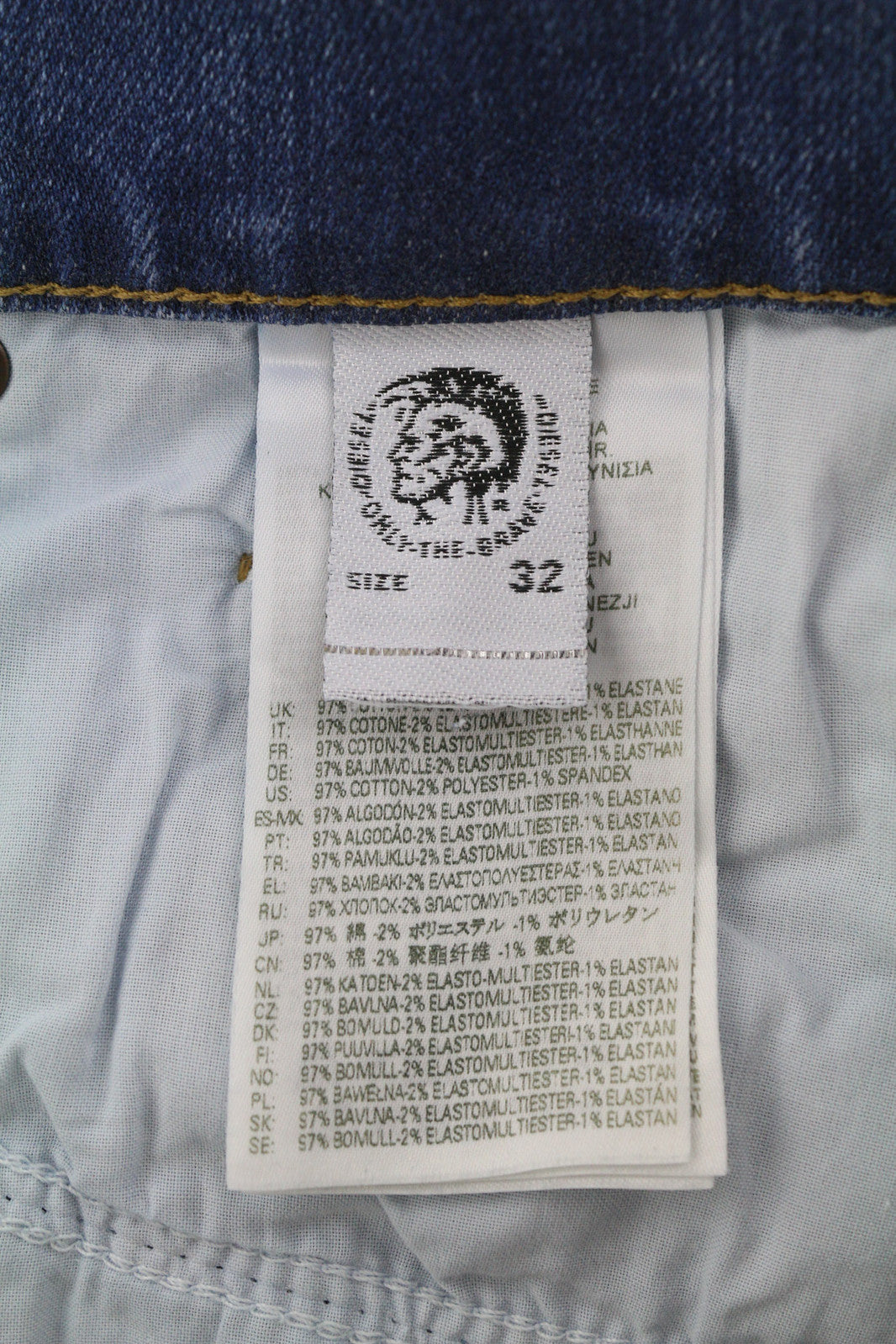 DIESEL D-Mihtry 009NF Men Jeans W32/L30 Straight Stretch Buttoned Washed Denim