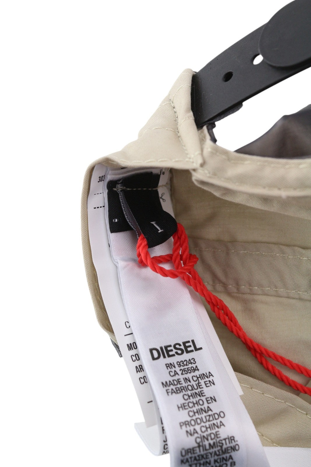 DIESEL C-Rick Men Cap OS Mid Grey Baseball Nylon Front Logo Lined Casual Unisex