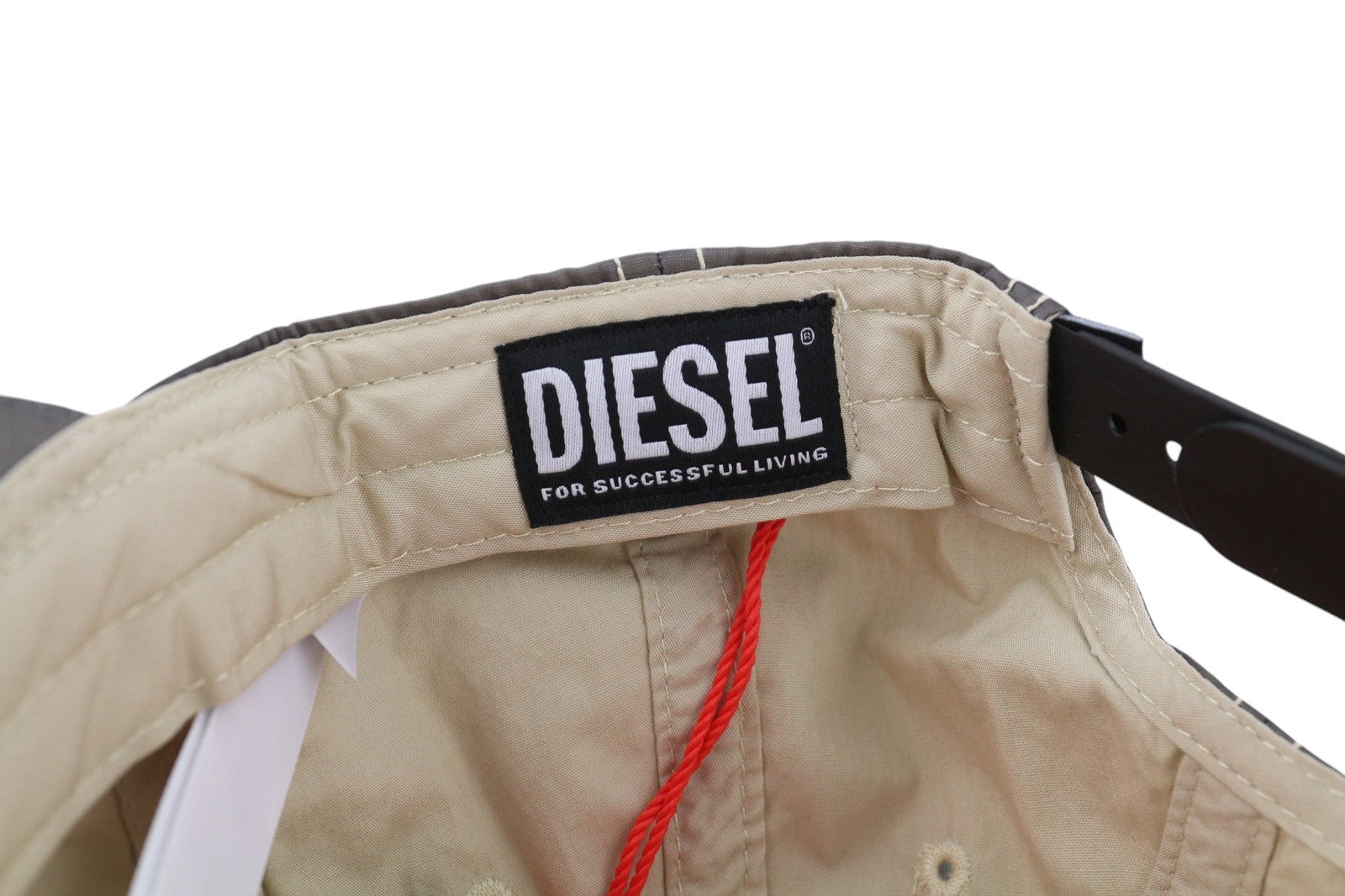 DIESEL C-Rick Men Cap OS Mid Grey Baseball Nylon Front Logo Lined Casual Unisex