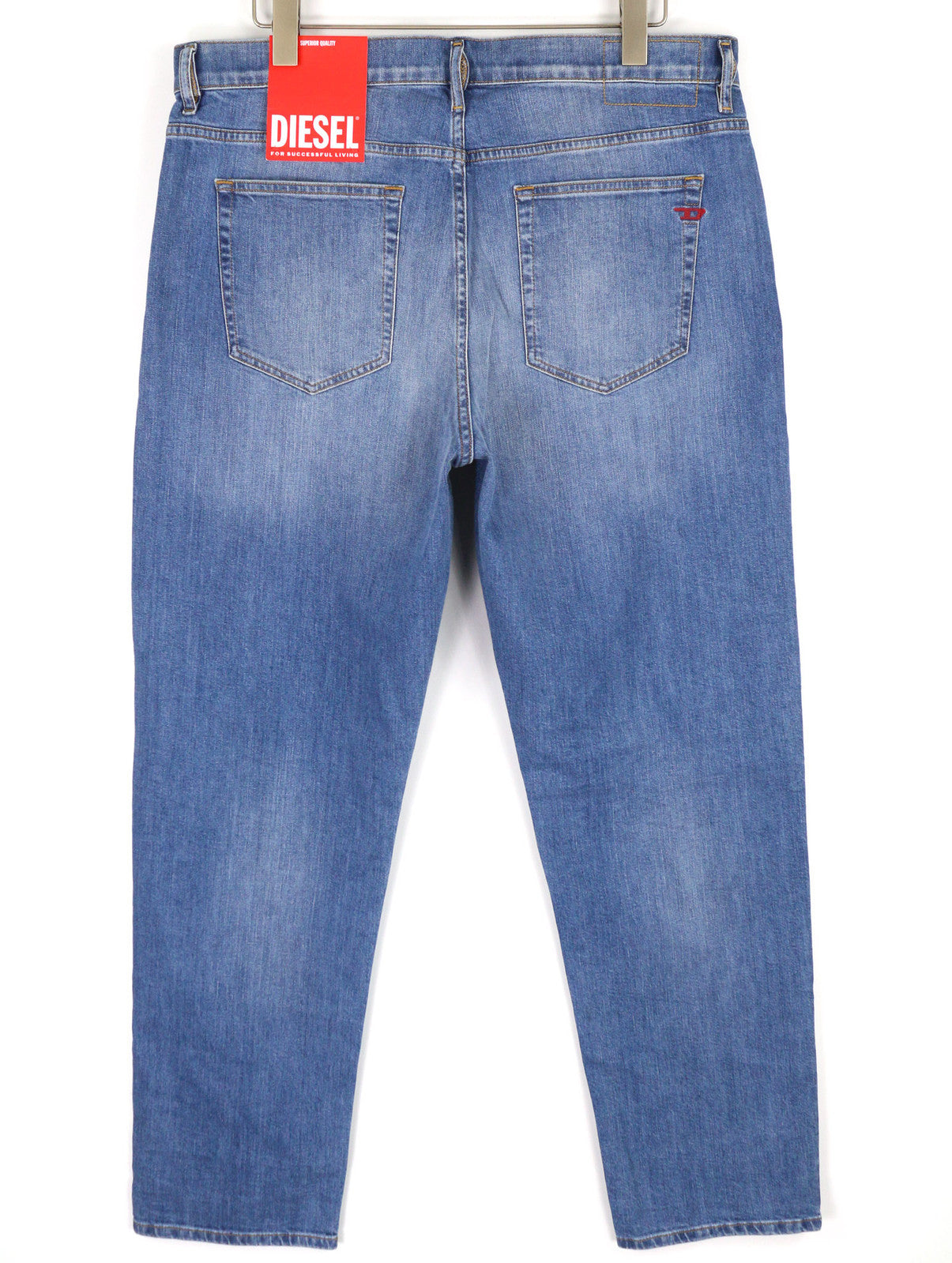 DIESEL 2020 D-Viker REHAJ Men Jeans W36/L34 Regular Mid Waist Straight Leg Blue