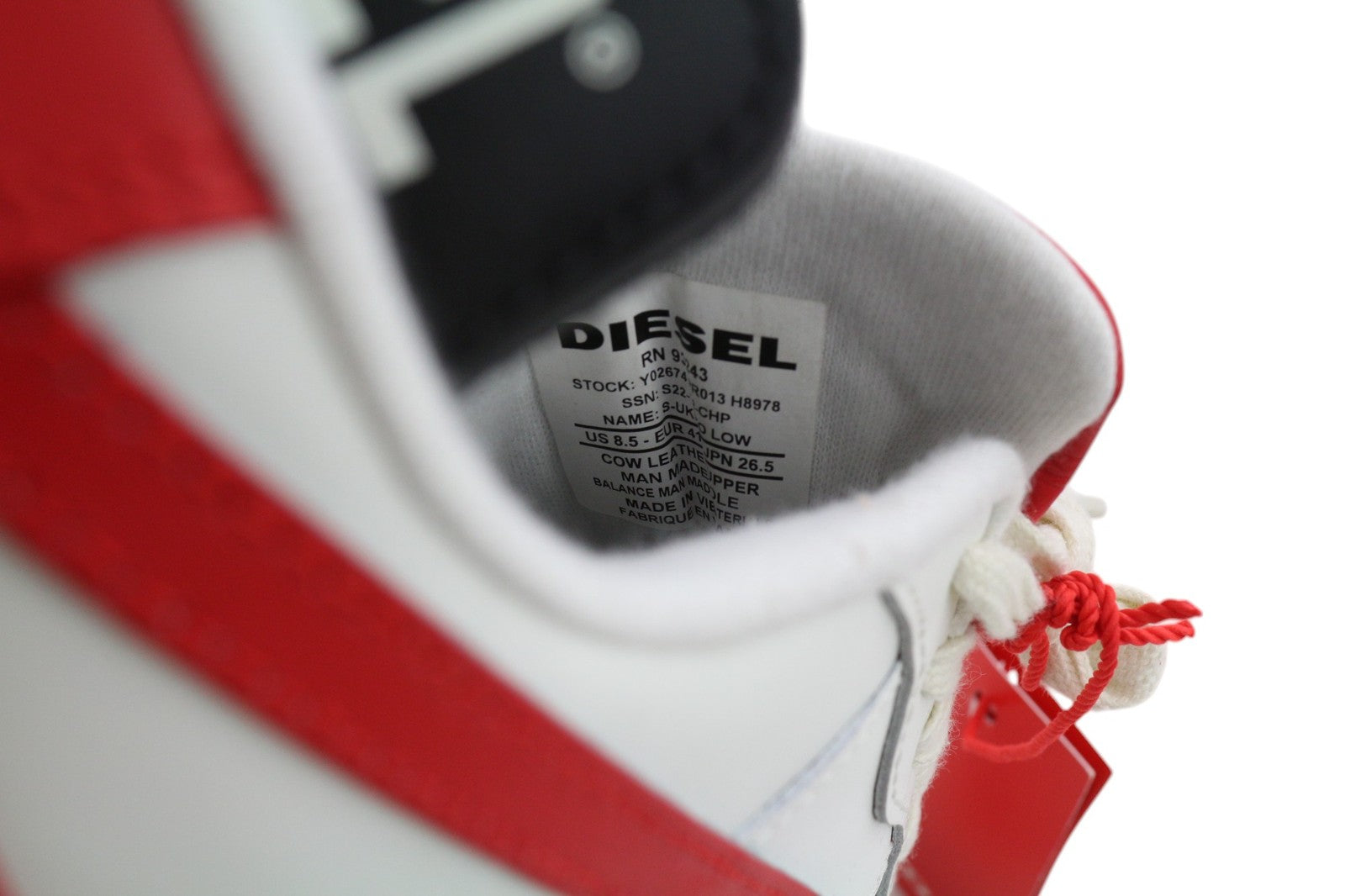 DIESEL S-Ukiyo Low Men Sneakers EU41 Light Cow Leather Lace Up RRP€195 Trainers