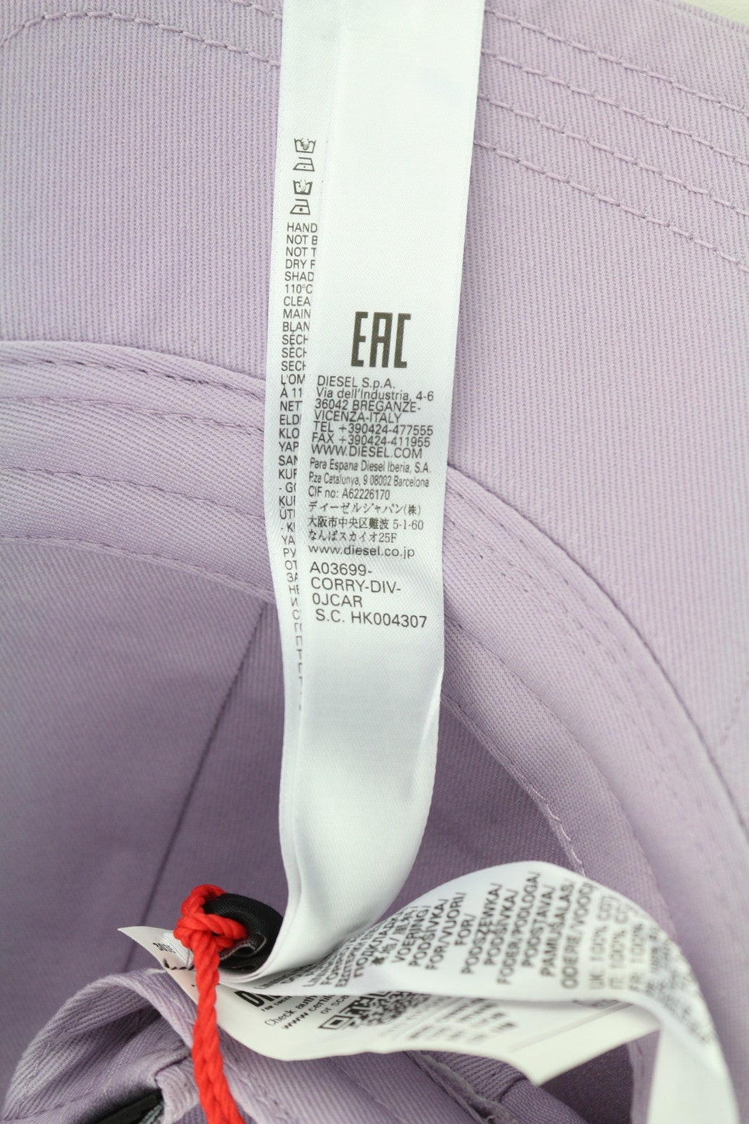 DIESEL Corry-Div Men Cap OS Purple Baseball Embroidered Front Casual Unisex