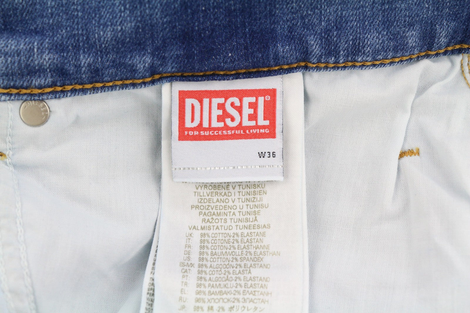 DIESEL 2020 D-Viker REHAJ Men Jeans W36/L30 Regular Fit Mid Waist Straight Leg