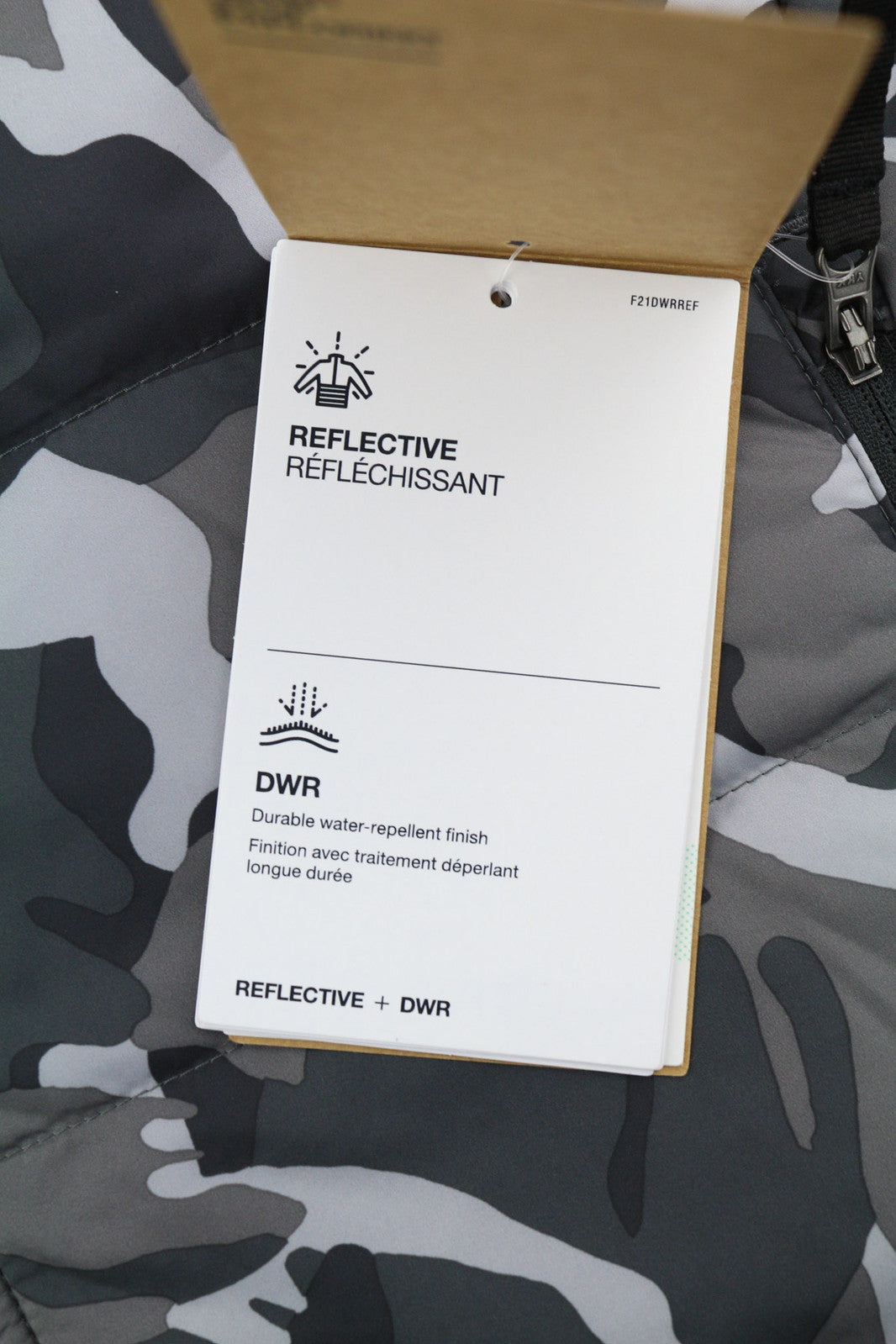 THE NORTH FACE Printed Reactor Insulated Boy Jacket L Hooded Camouflage Logo