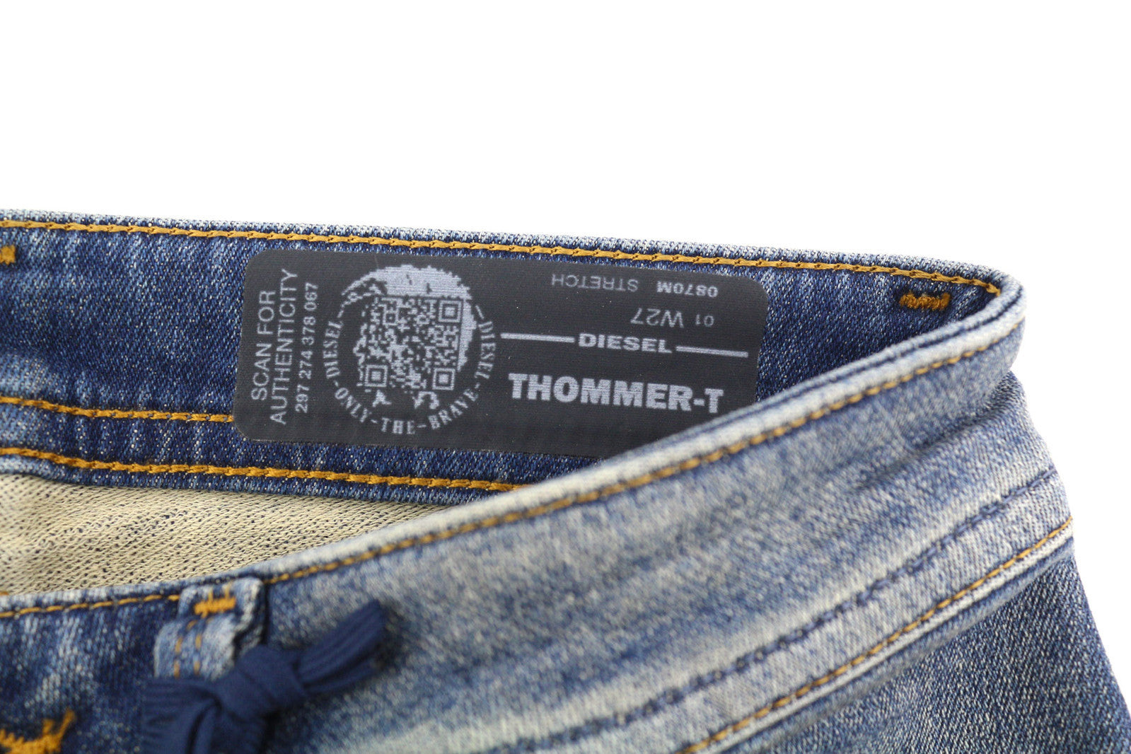 DIESEL Thommer-T 0870M Men Jeans W27 Jogg Stretch Ripped Distress Washed Slim