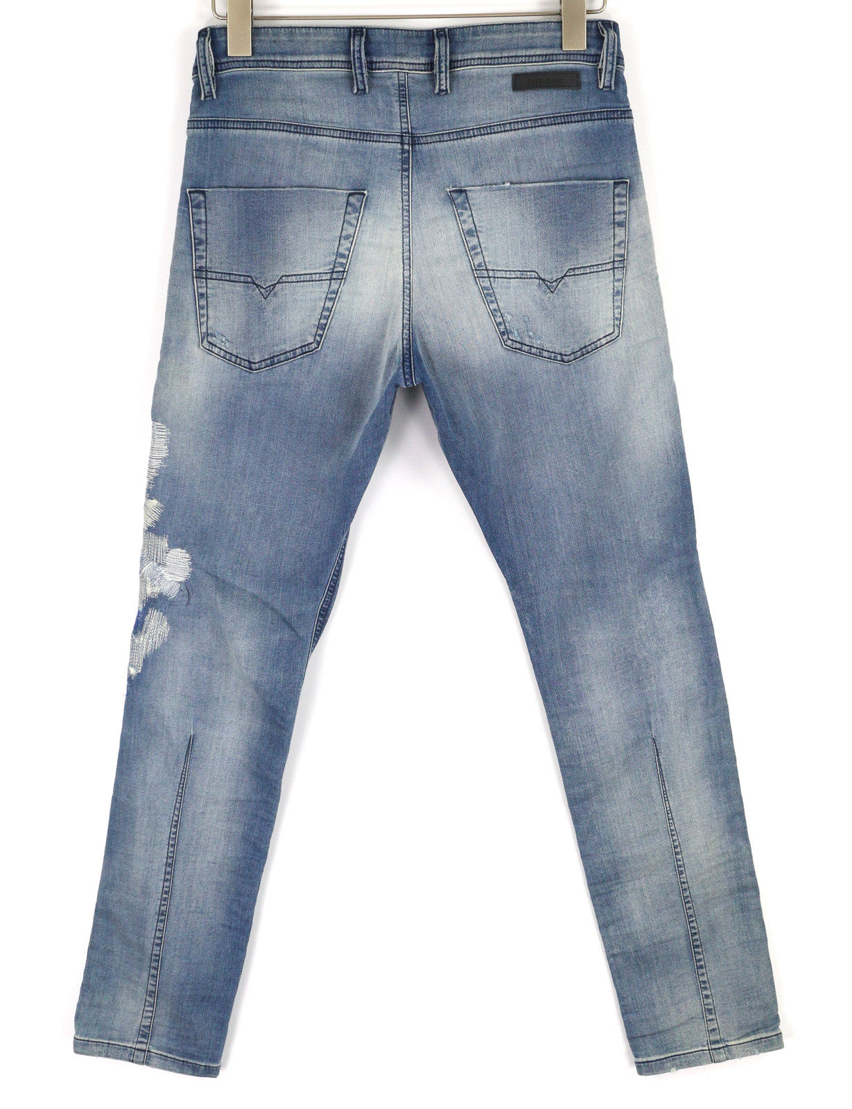 DIESEL Krooley CB-NE 084XA Men Jeans W28 Jogg Stretch Ripped Washed Blue RRP€210