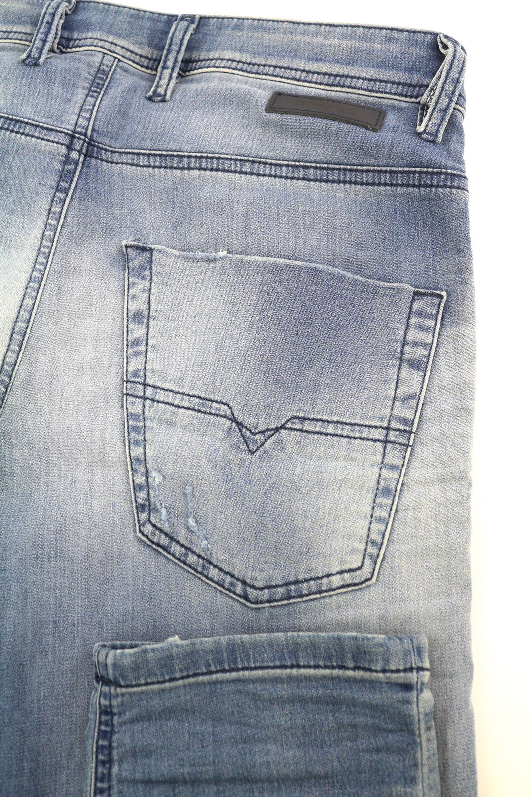 DIESEL Krooley CB-NE 084XA Men Jeans W28 Jogg Stretch Ripped Washed Blue RRP€210