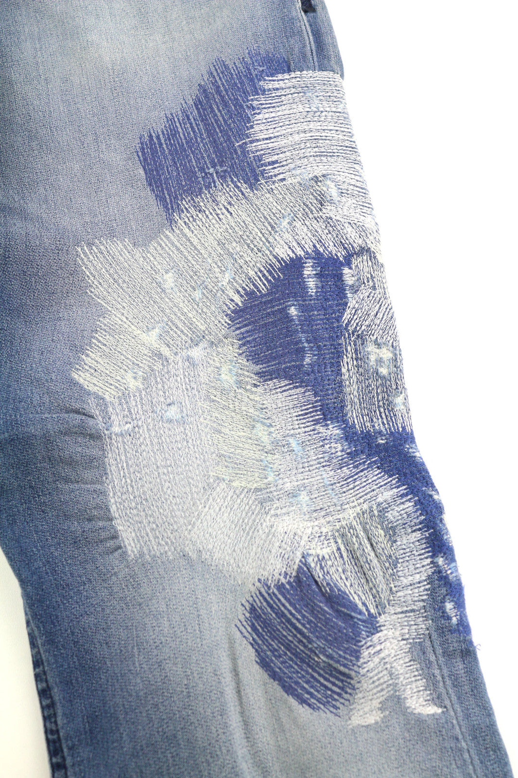 DIESEL Krooley CB-NE 084XA Men Jeans W28 Jogg Stretch Ripped Washed Blue RRP€210