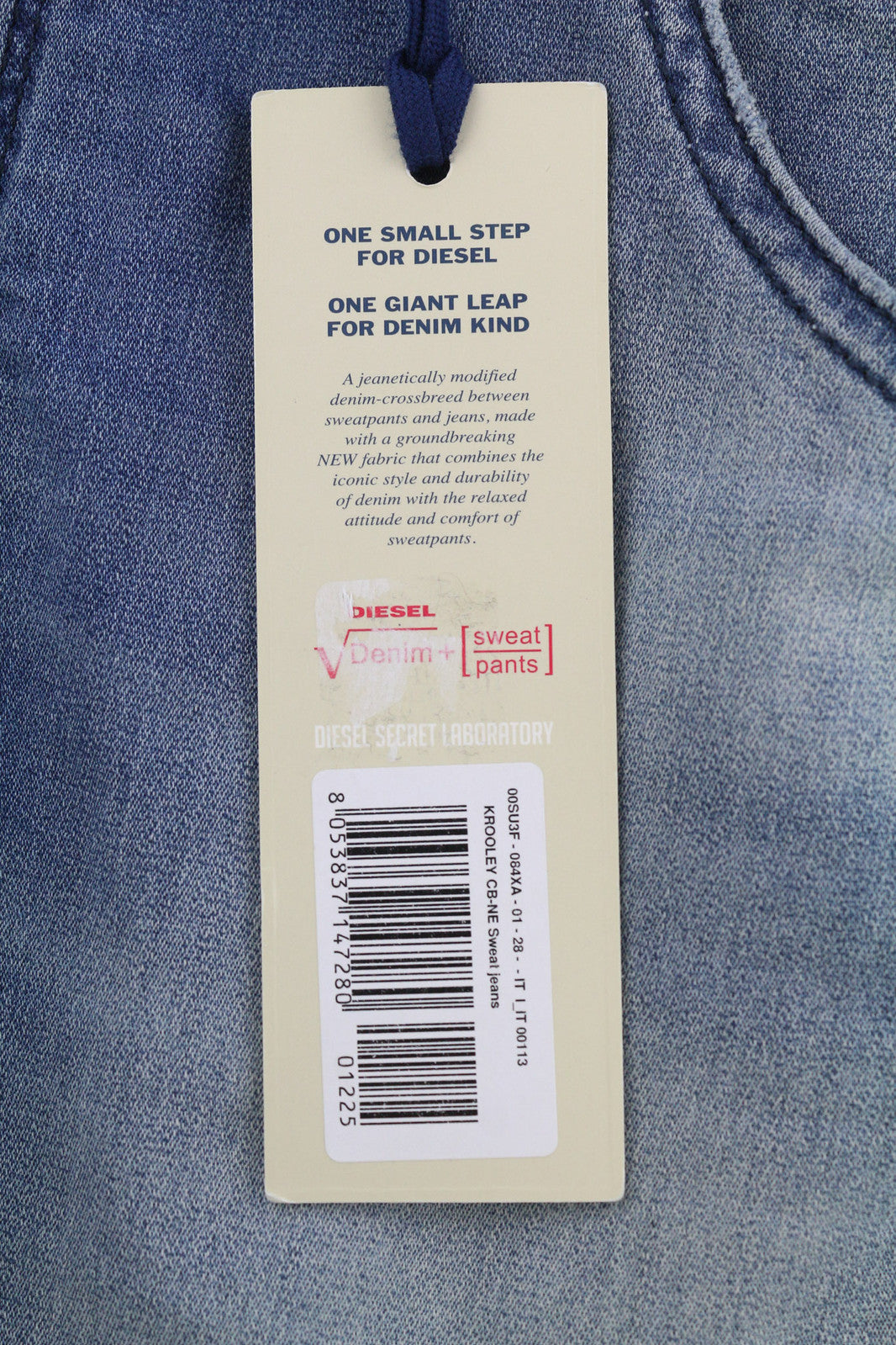 DIESEL Krooley CB-NE 084XA Men Jeans W28 Jogg Stretch Ripped Washed Blue RRP€210