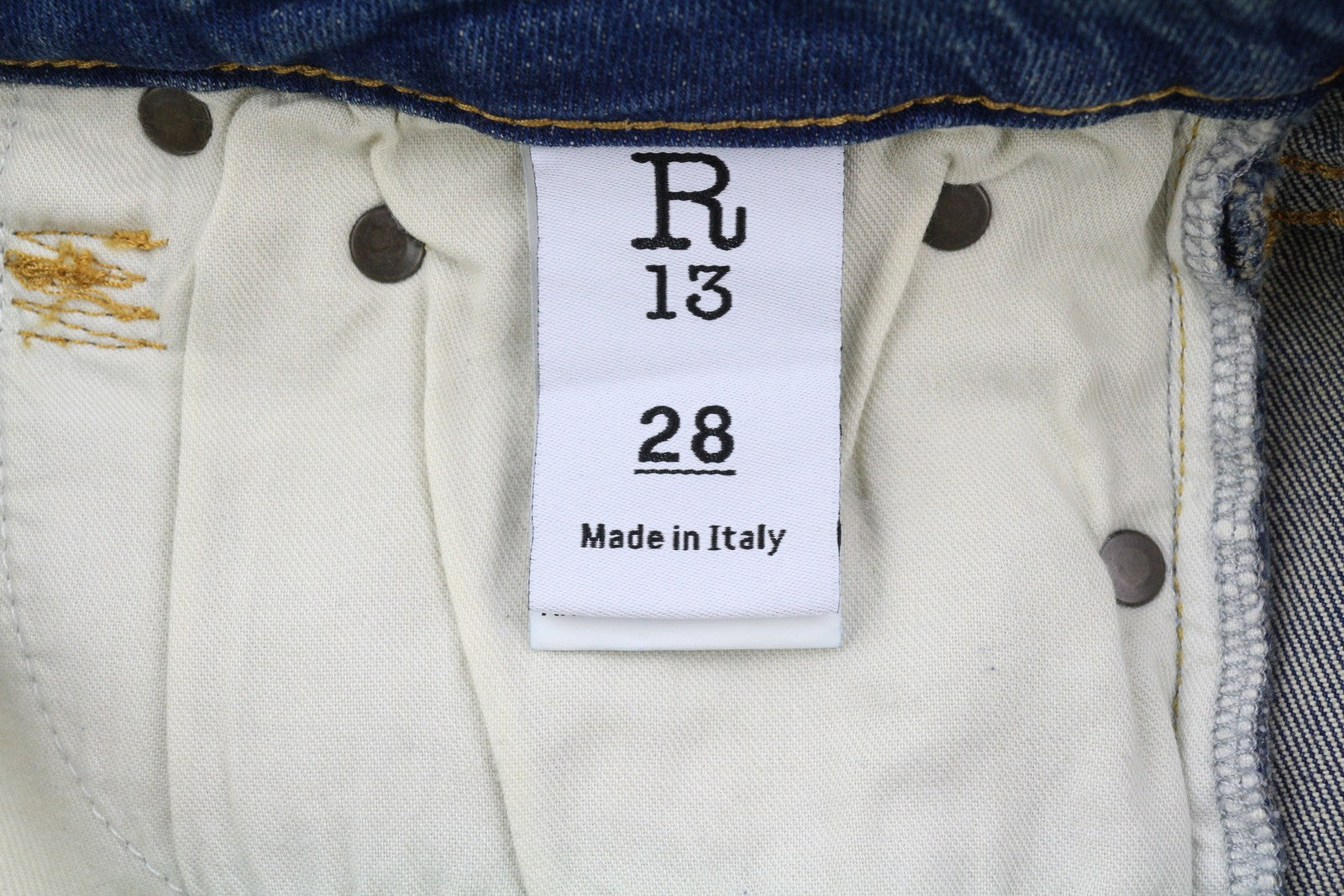 R13 Kick Women Jeans 28 Washed Blue Denim Bootcut  Kelly Stretchy Zip